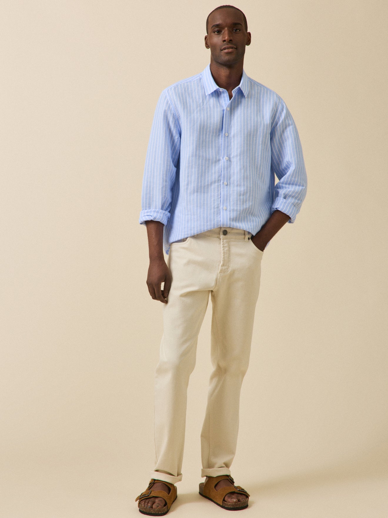 Chemise rayée homme coupe contemporaine