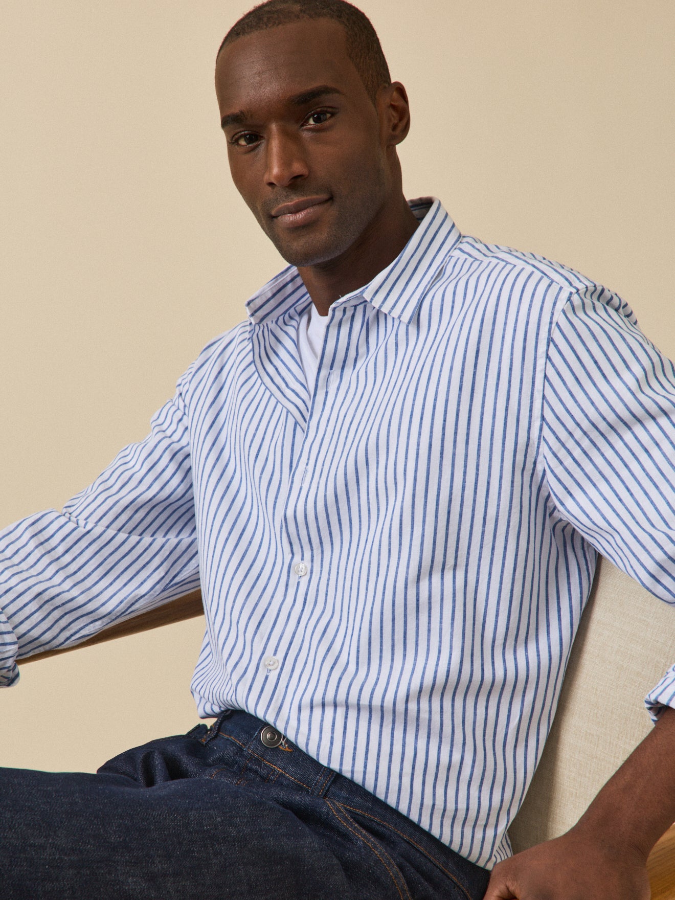 Chemise rayée homme coupe contemporaine