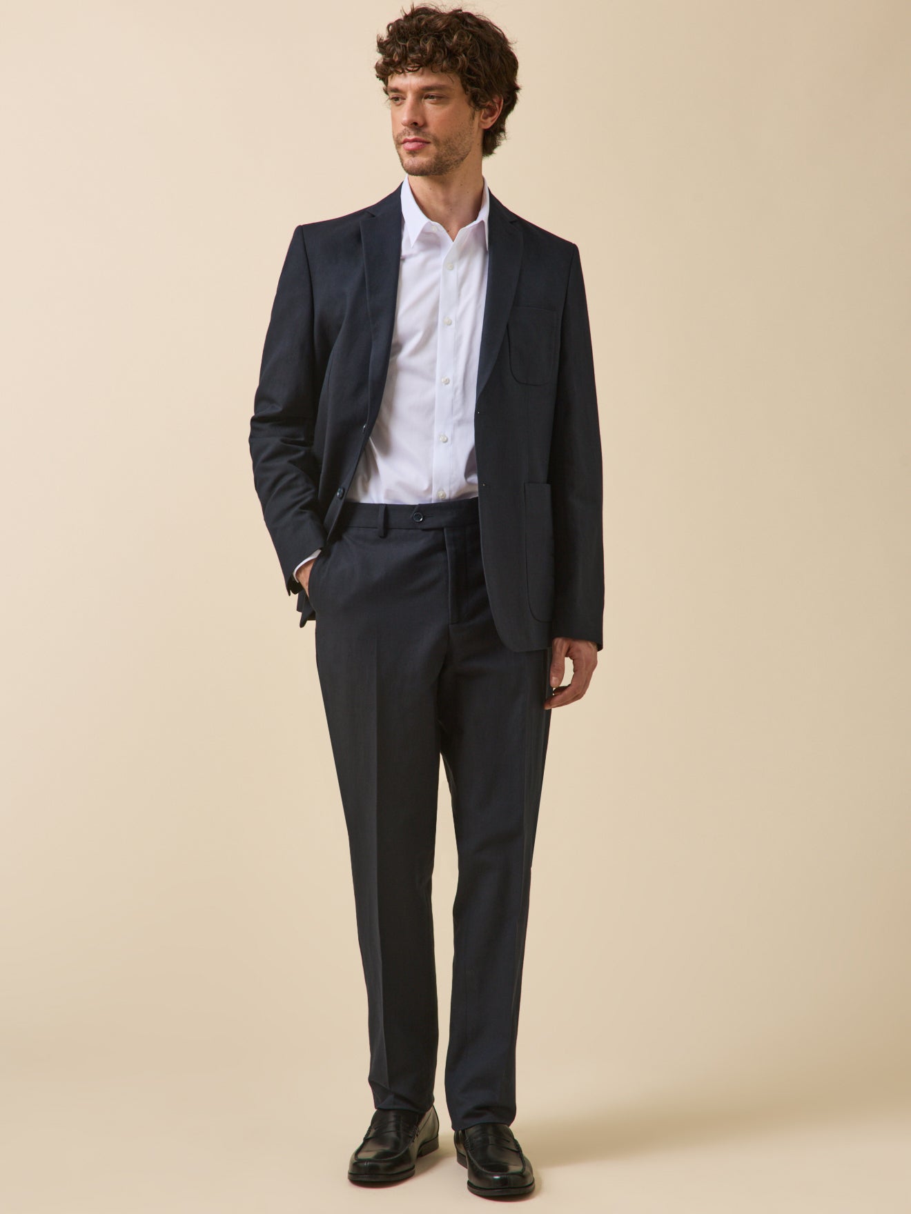 Chemise twill uni homme coupe contemporaine