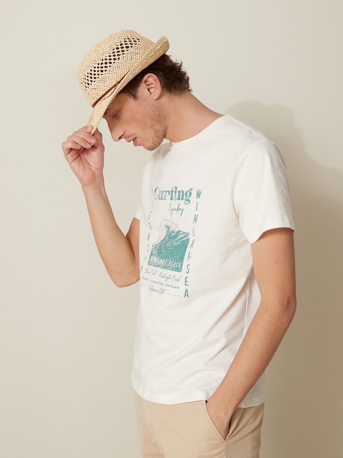 T-shirt homme motif placé - coton biologique