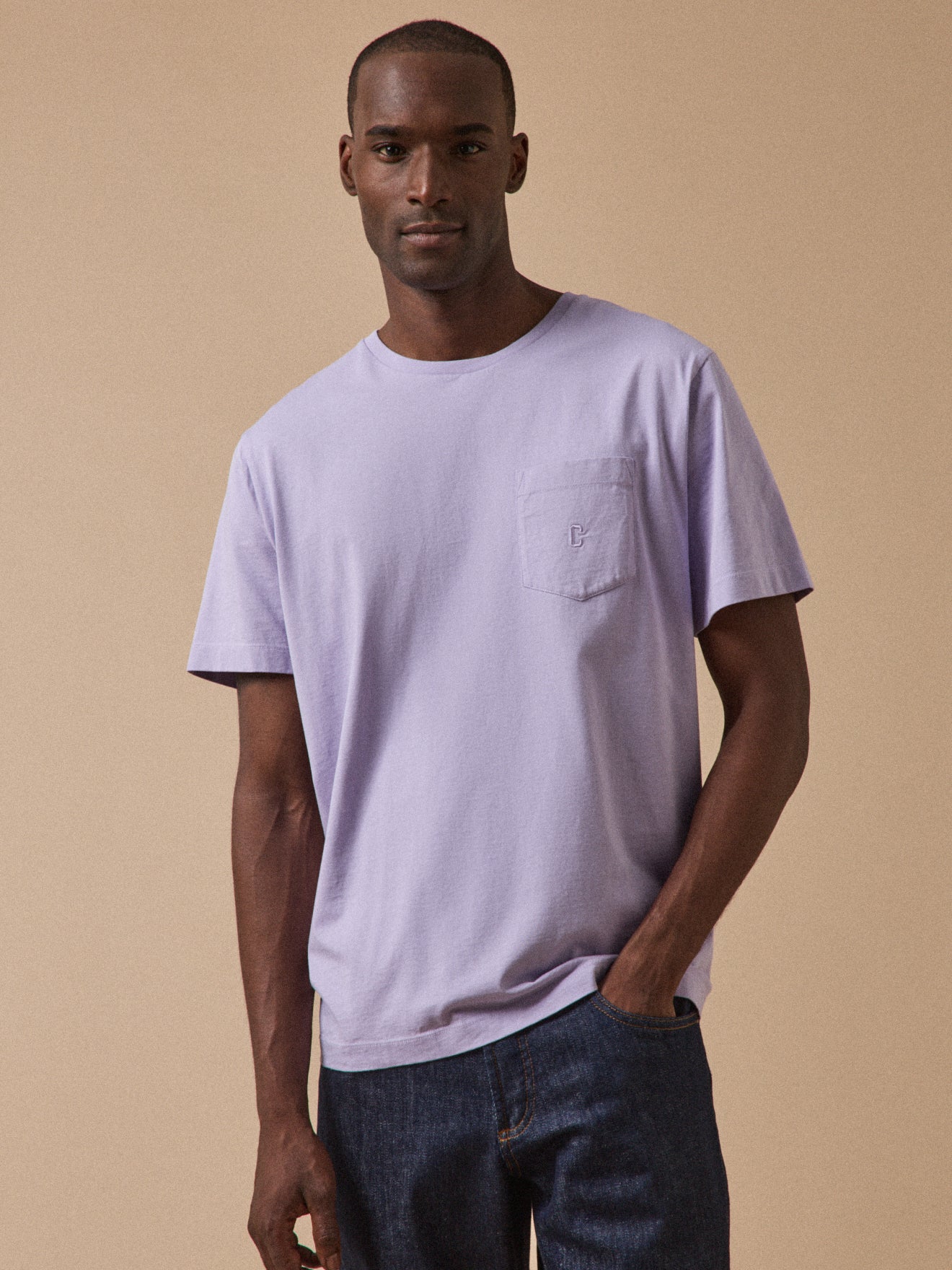 T-shirt uni brodé homme coton biologique