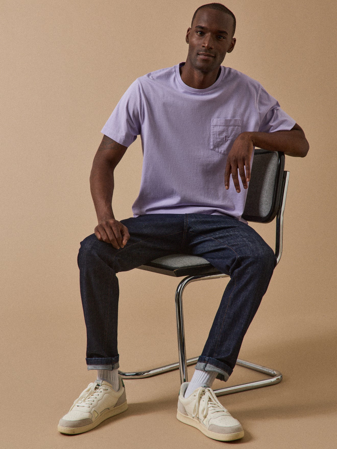 T-shirt uni brodé homme coton biologique