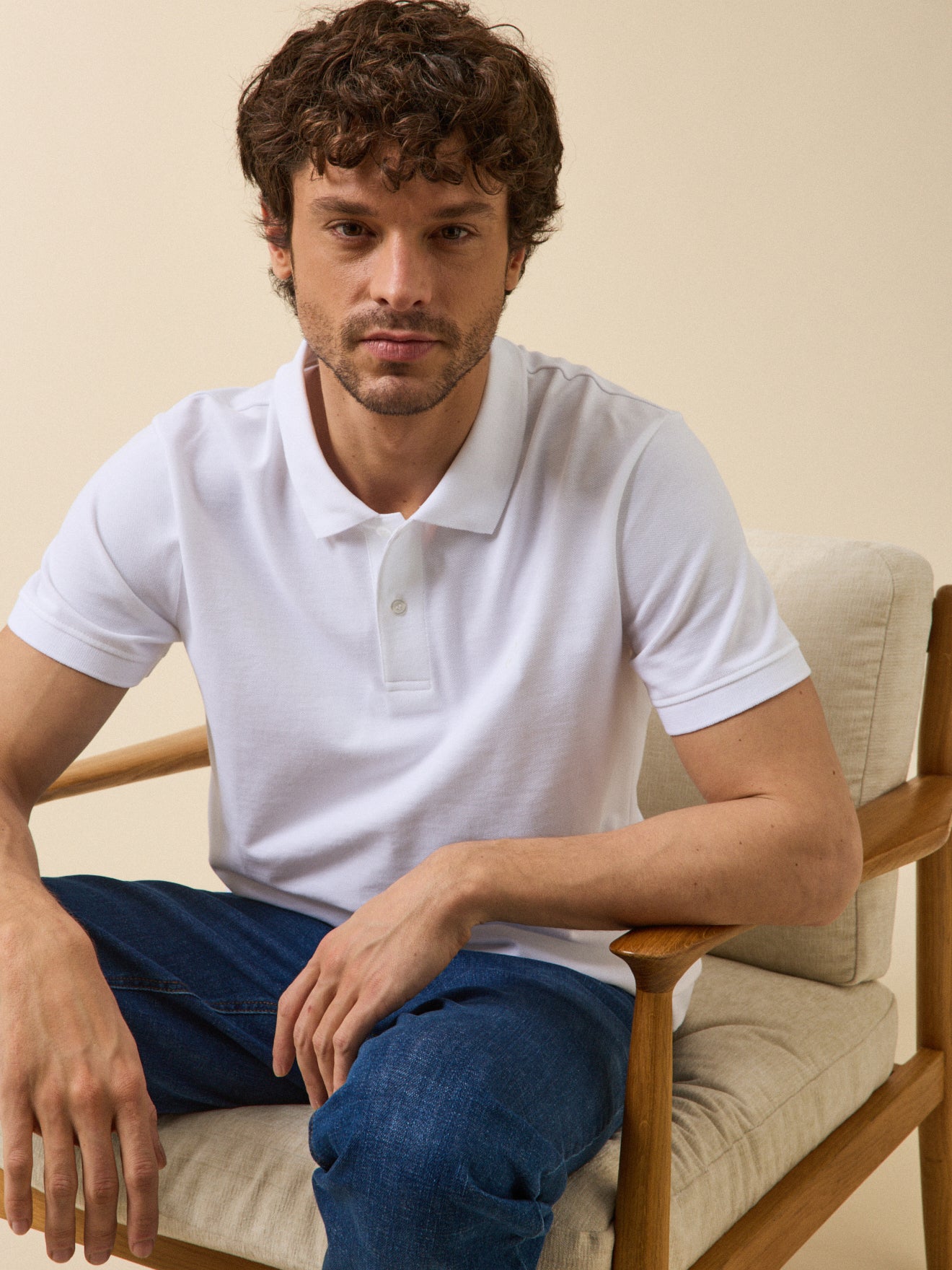 Polo uni maille piquée homme coton biologique