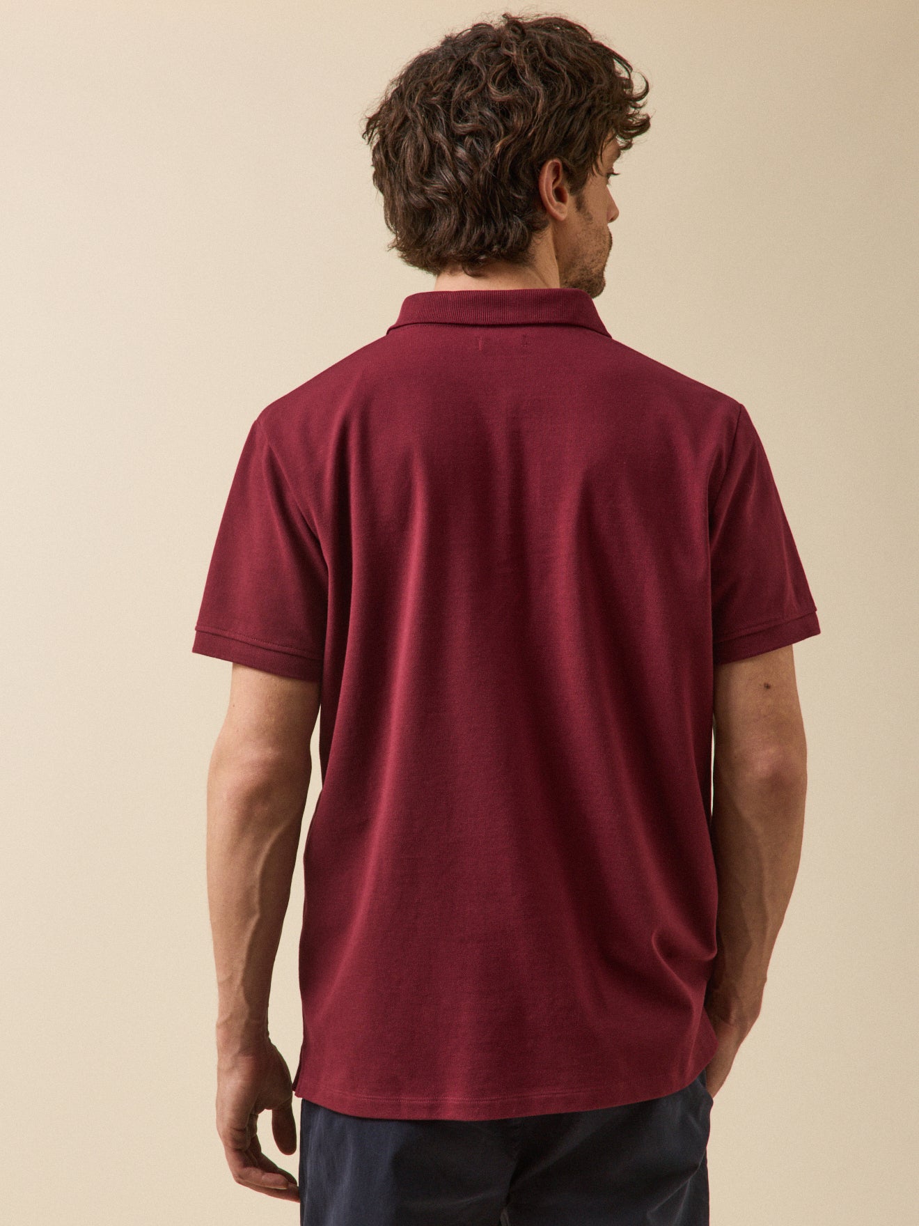 Polo uni maille piquée homme coton biologique