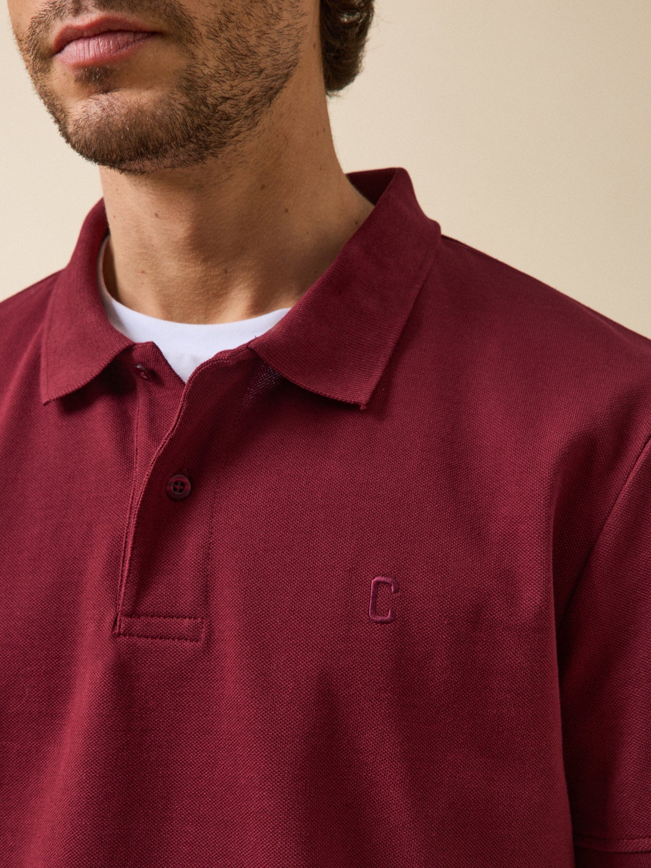 Polo uni maille piquée homme coton biologique