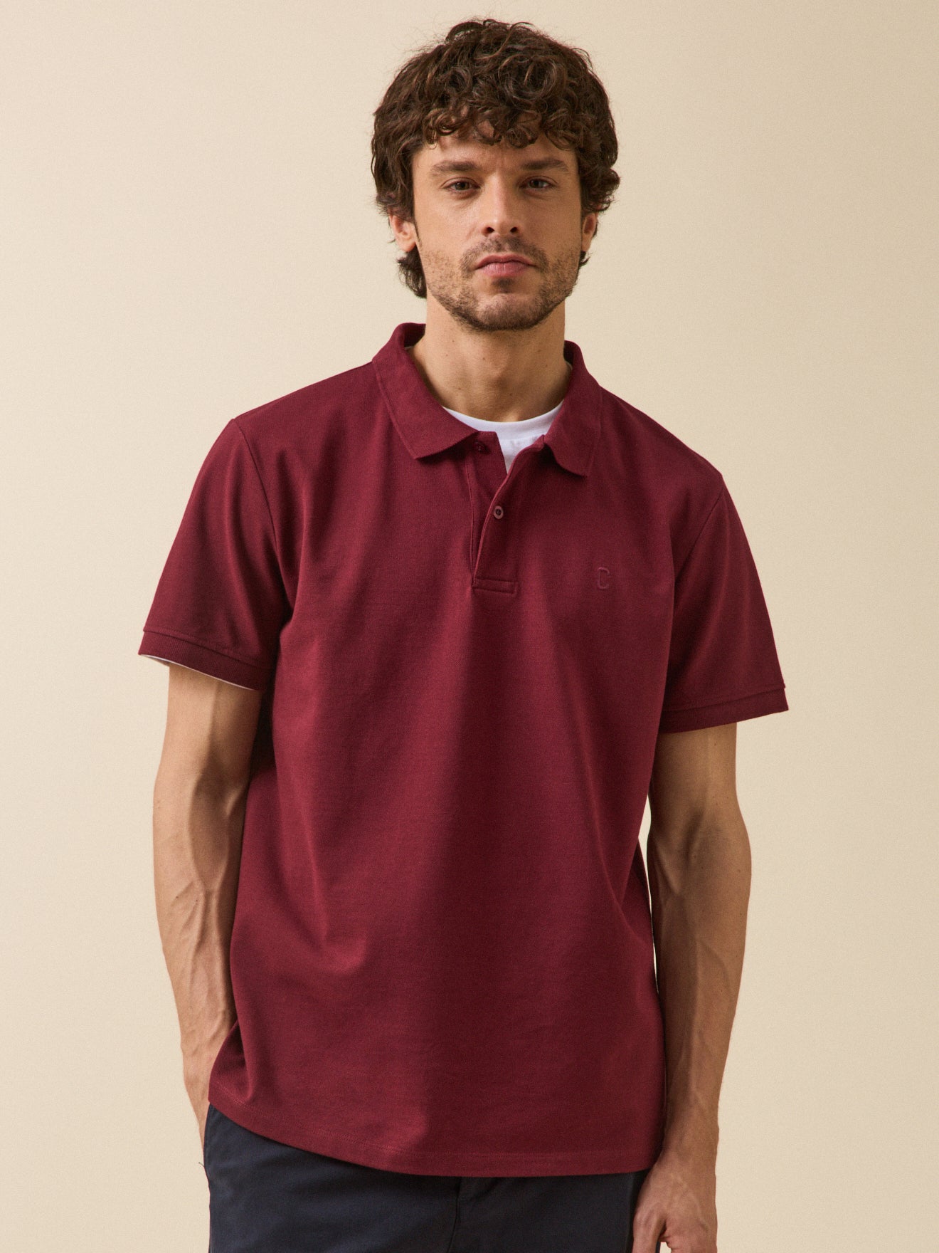 Polo uni maille piquée homme coton biologique
