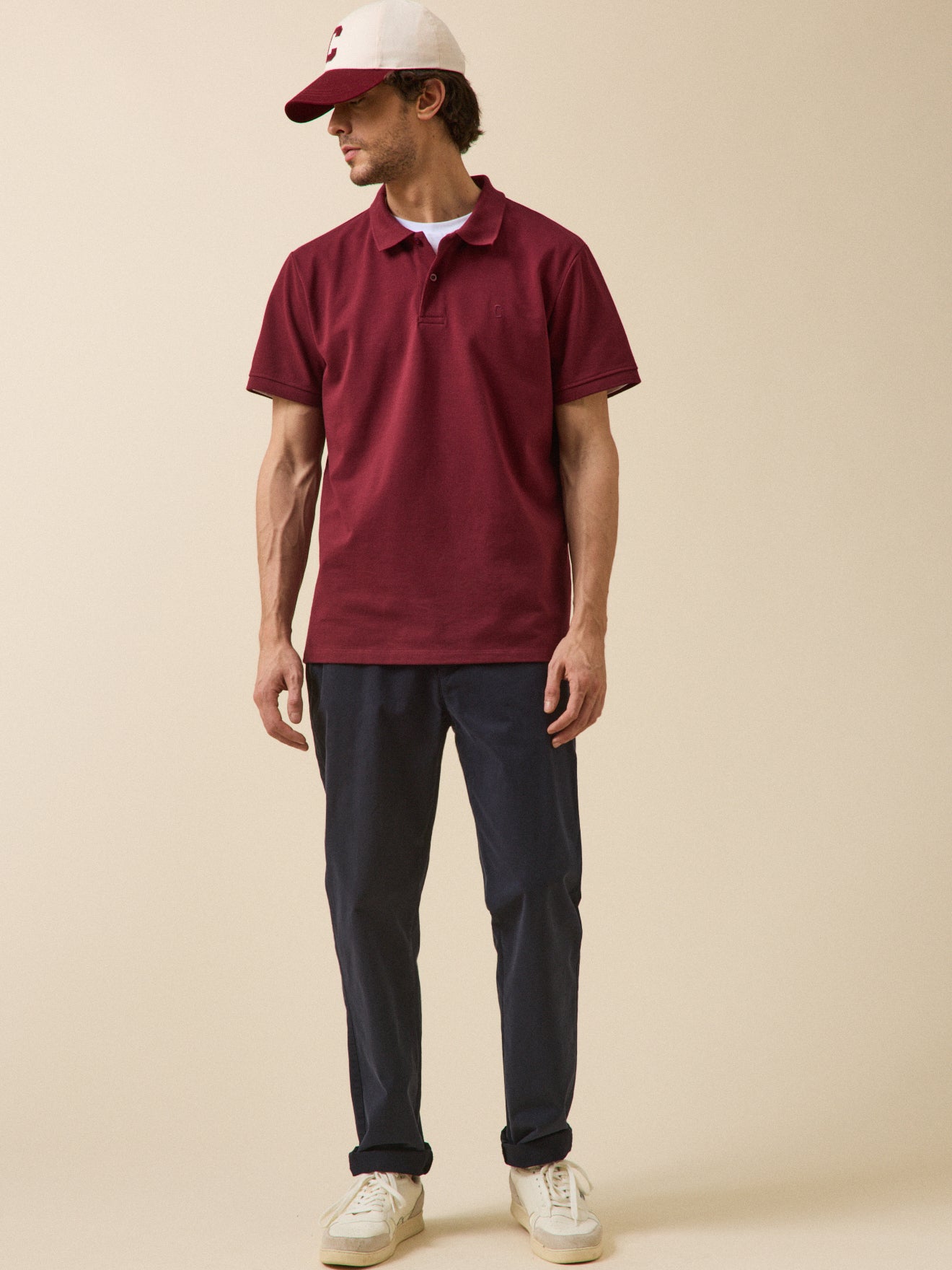 Polo uni maille piquée homme coton biologique