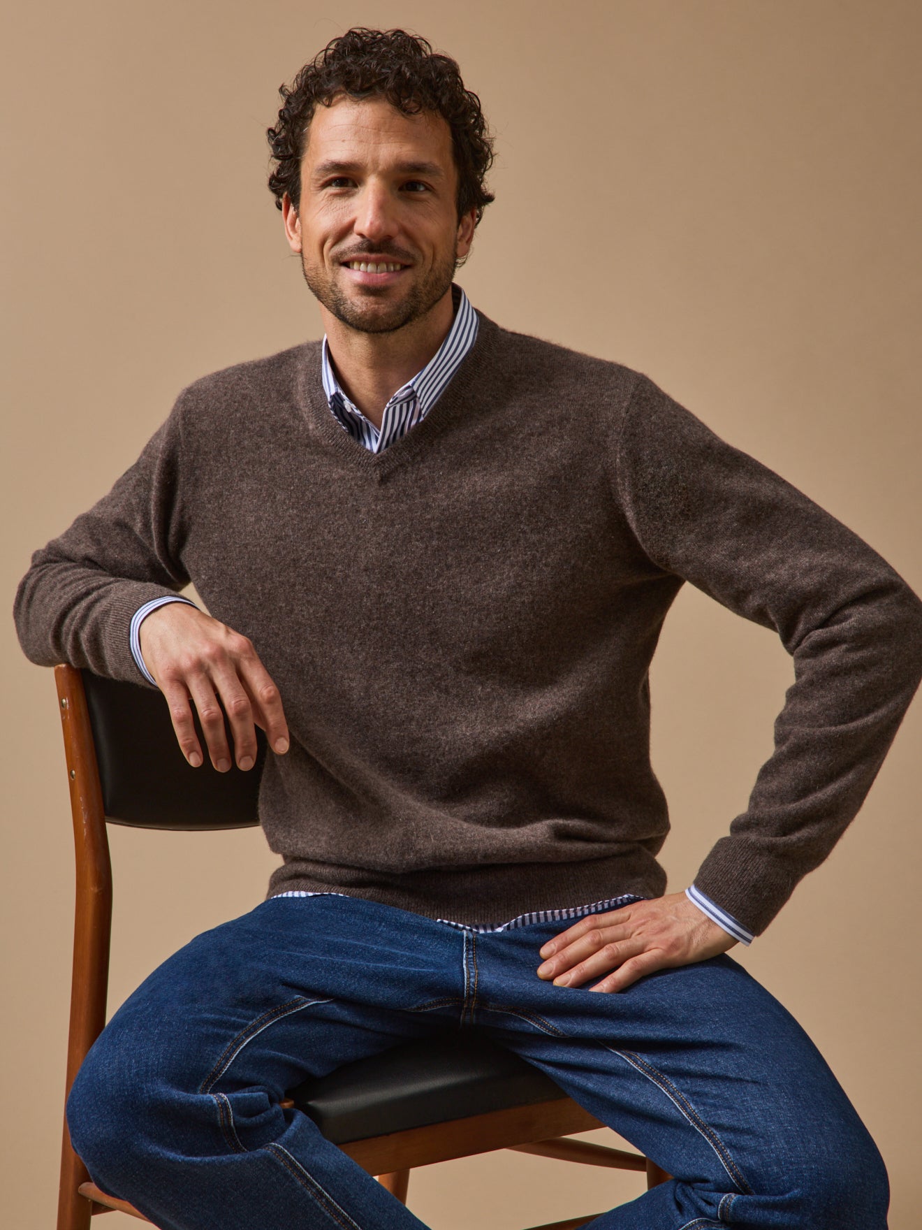 Pull col V homme - Collection Cachemire