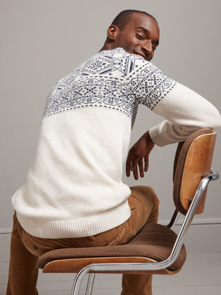 Pull col rond homme - collection jacquard famille