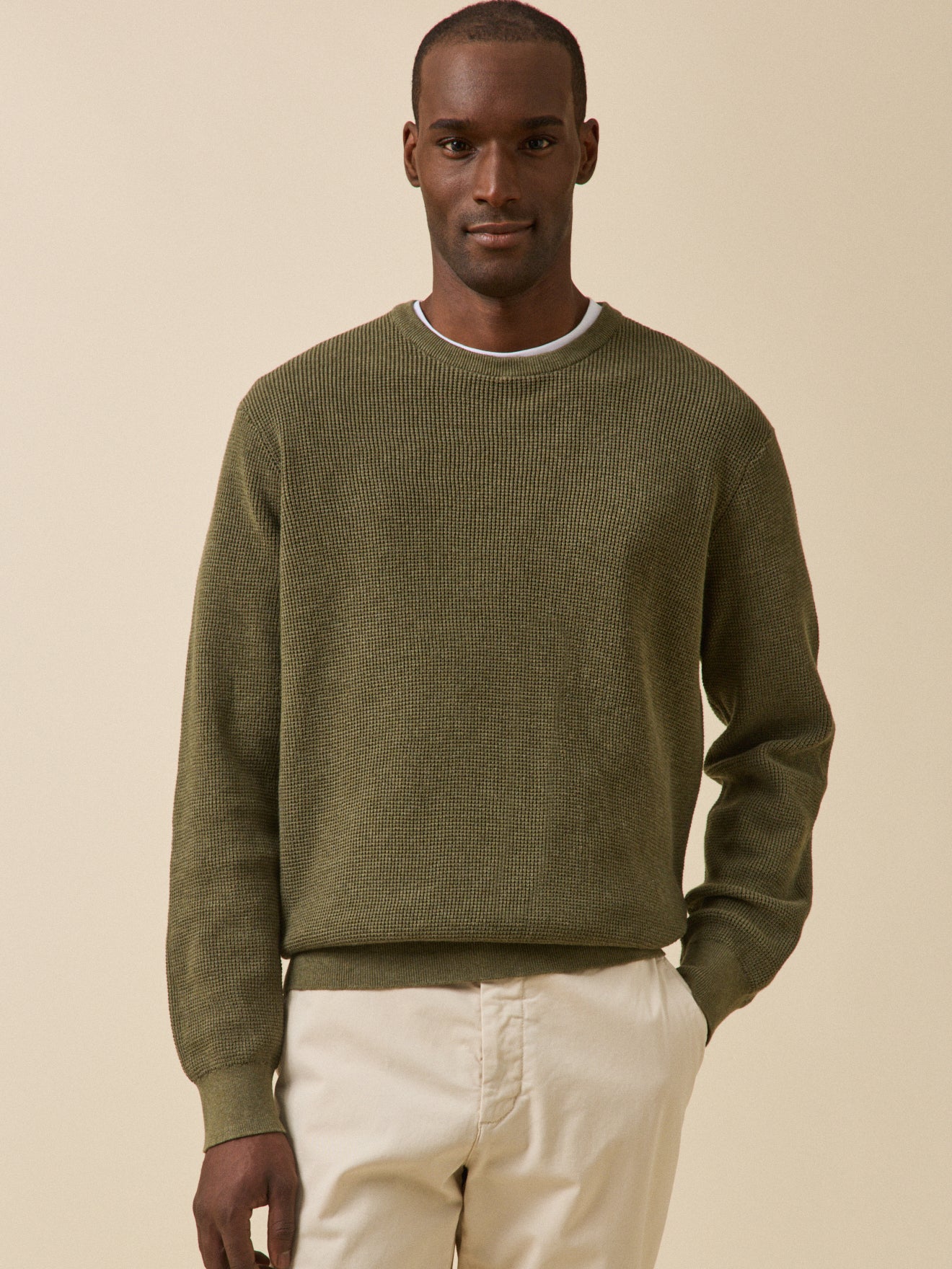 Pull  maille gaufrée homme