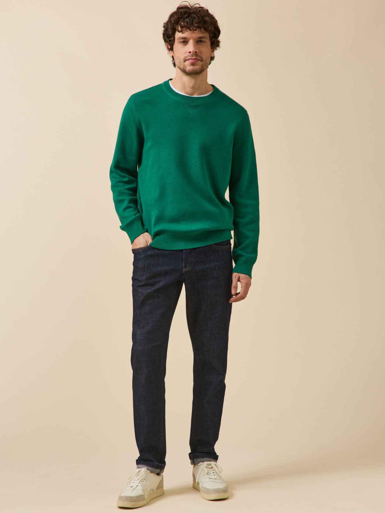 Pull effet sweat homme coton cachemire