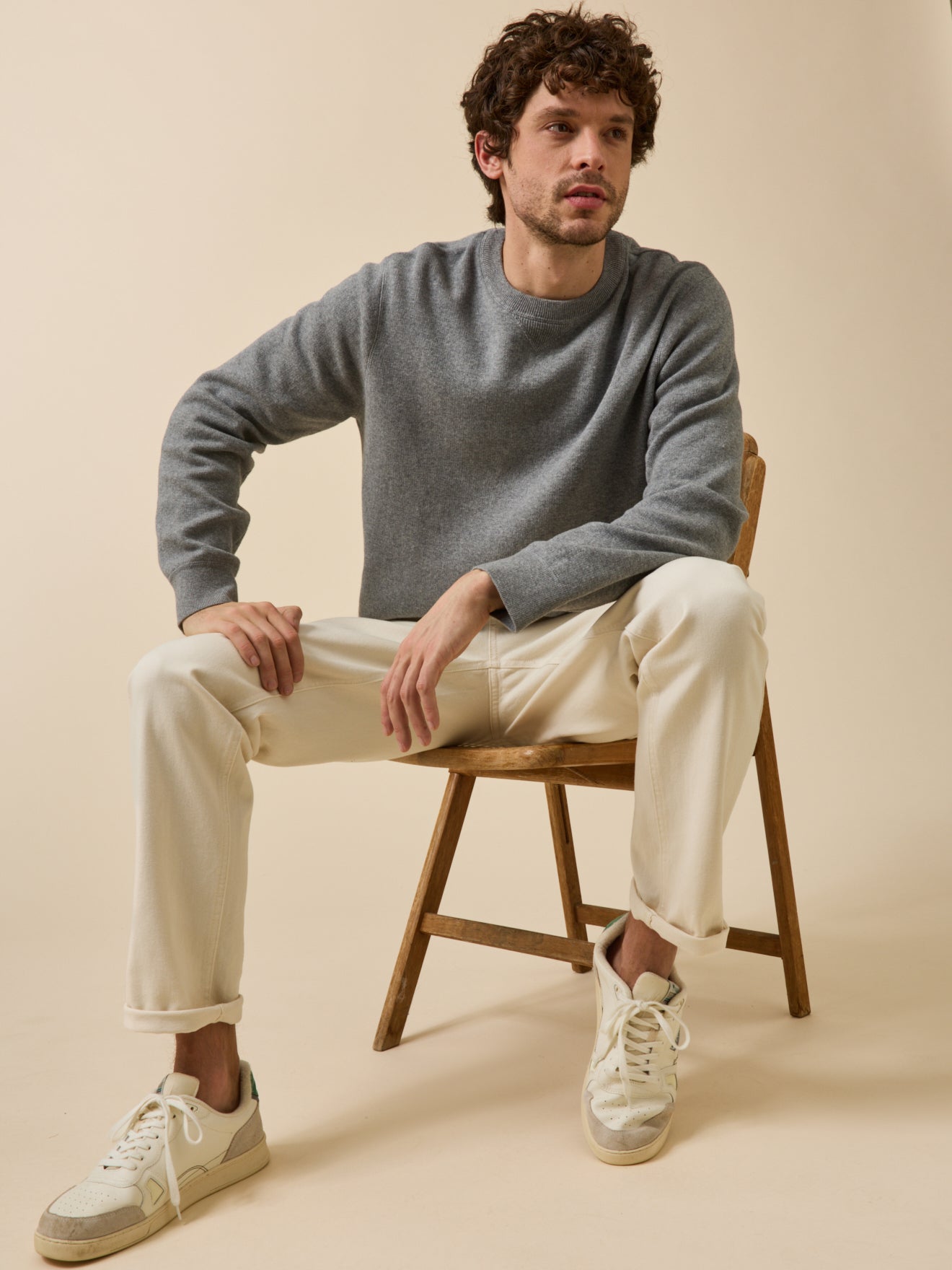 Pull effet sweat homme coton cachemire