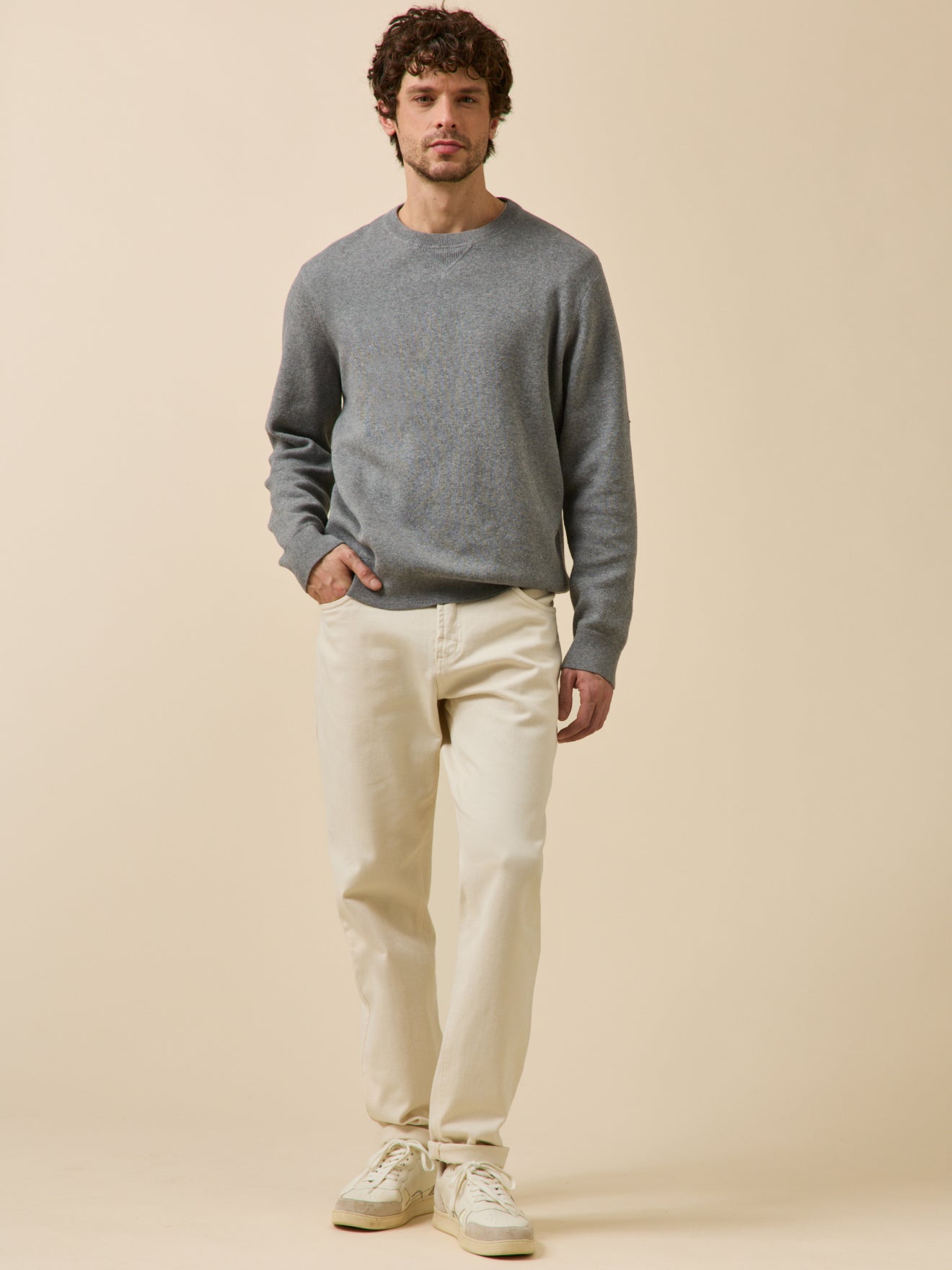 Pull effet sweat homme coton cachemire