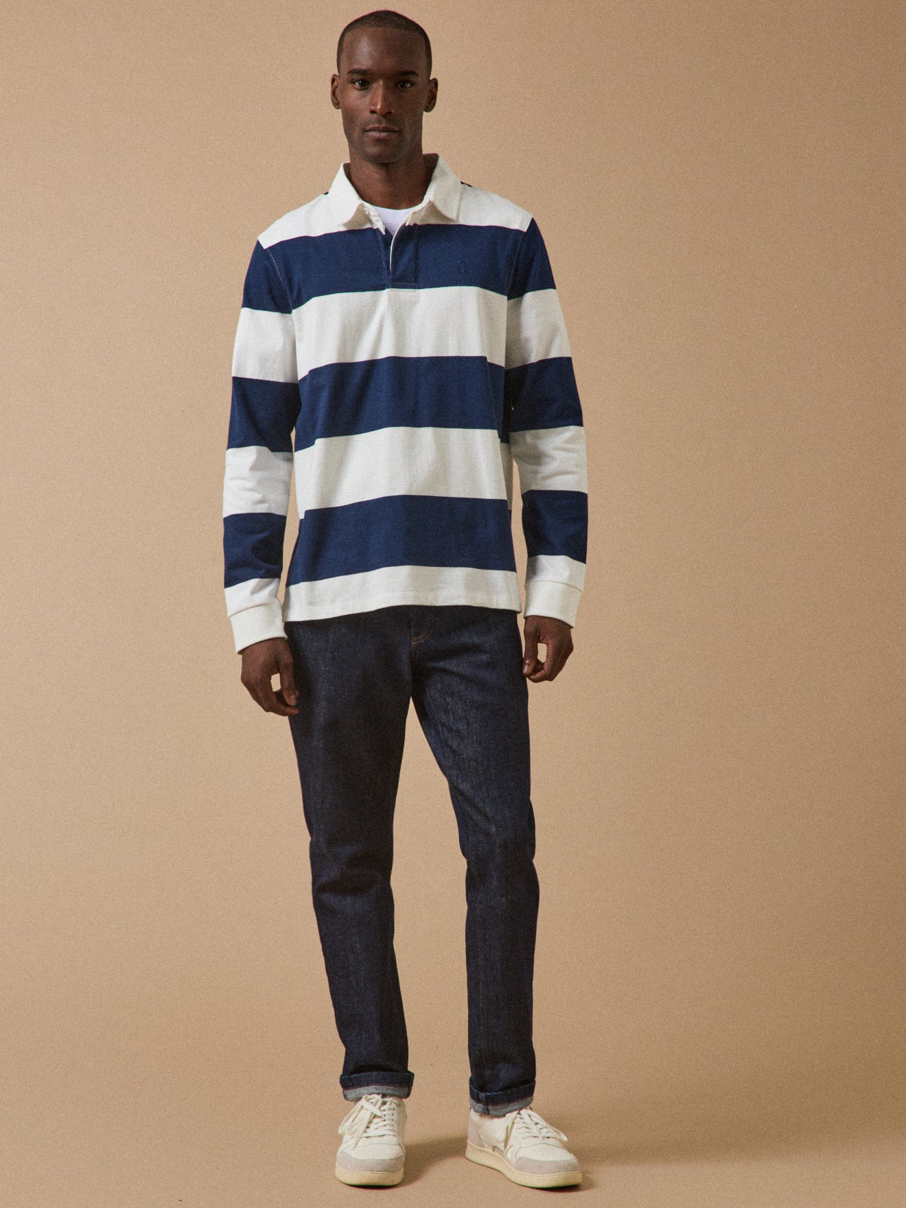 Pull homme tricot col rond rayé multicolore Pull homme tricot col rond rayé multicolore