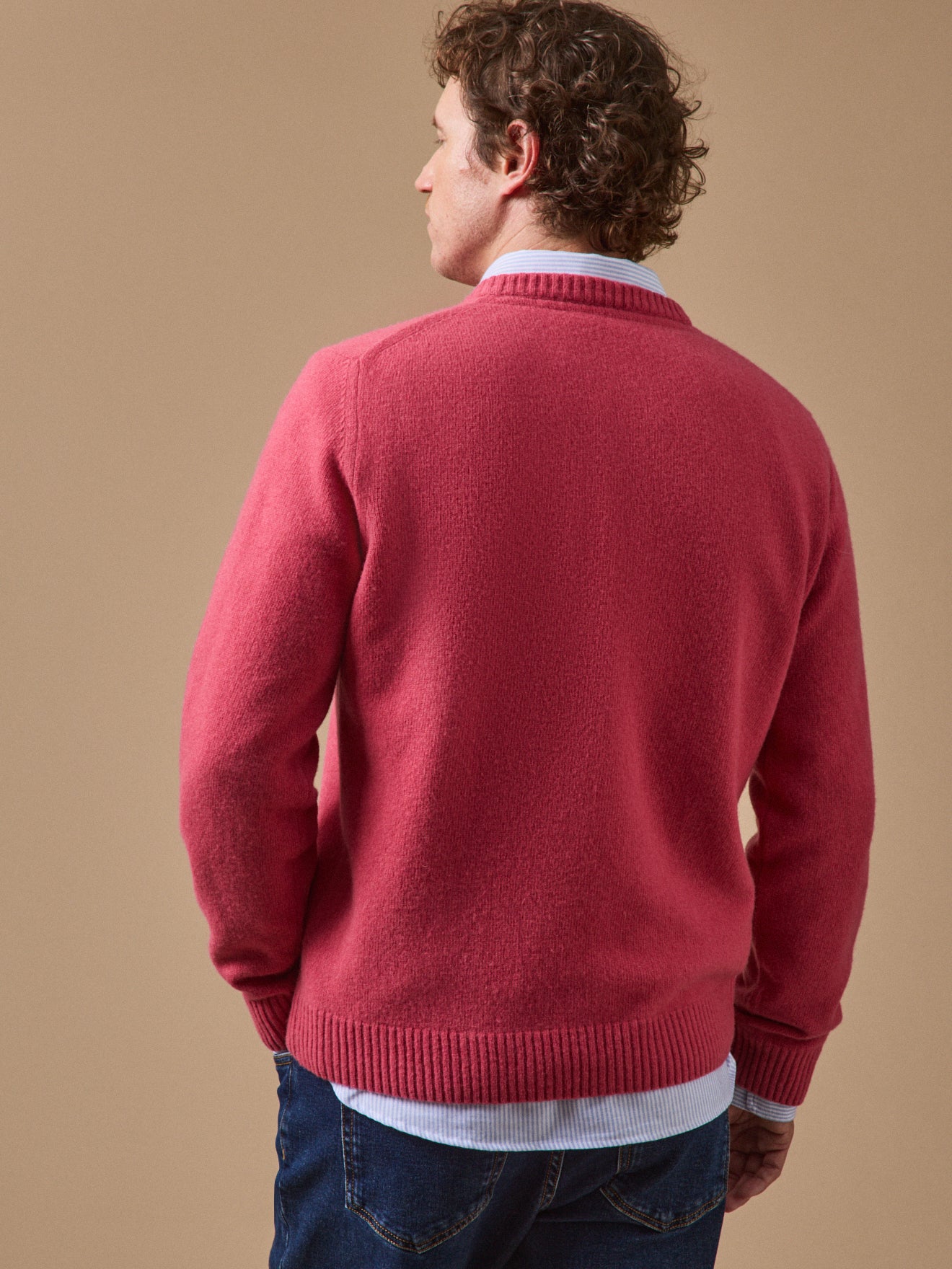 Pull col rond homme mélange laine