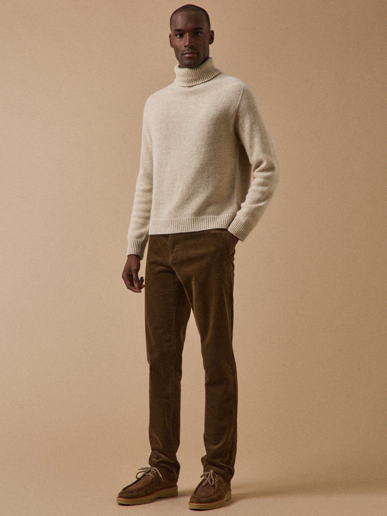 Pull col roulé homme laine majoritaire