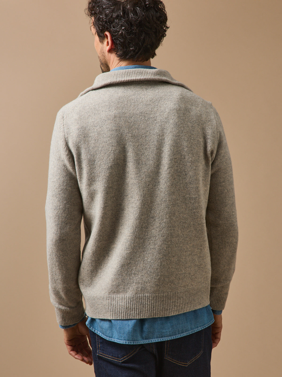 Pull col camionneur laine mérinos homme