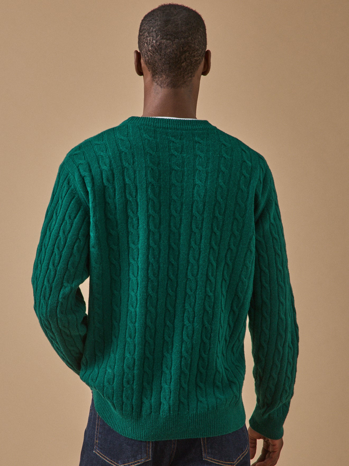 Pull torsades homme en laine