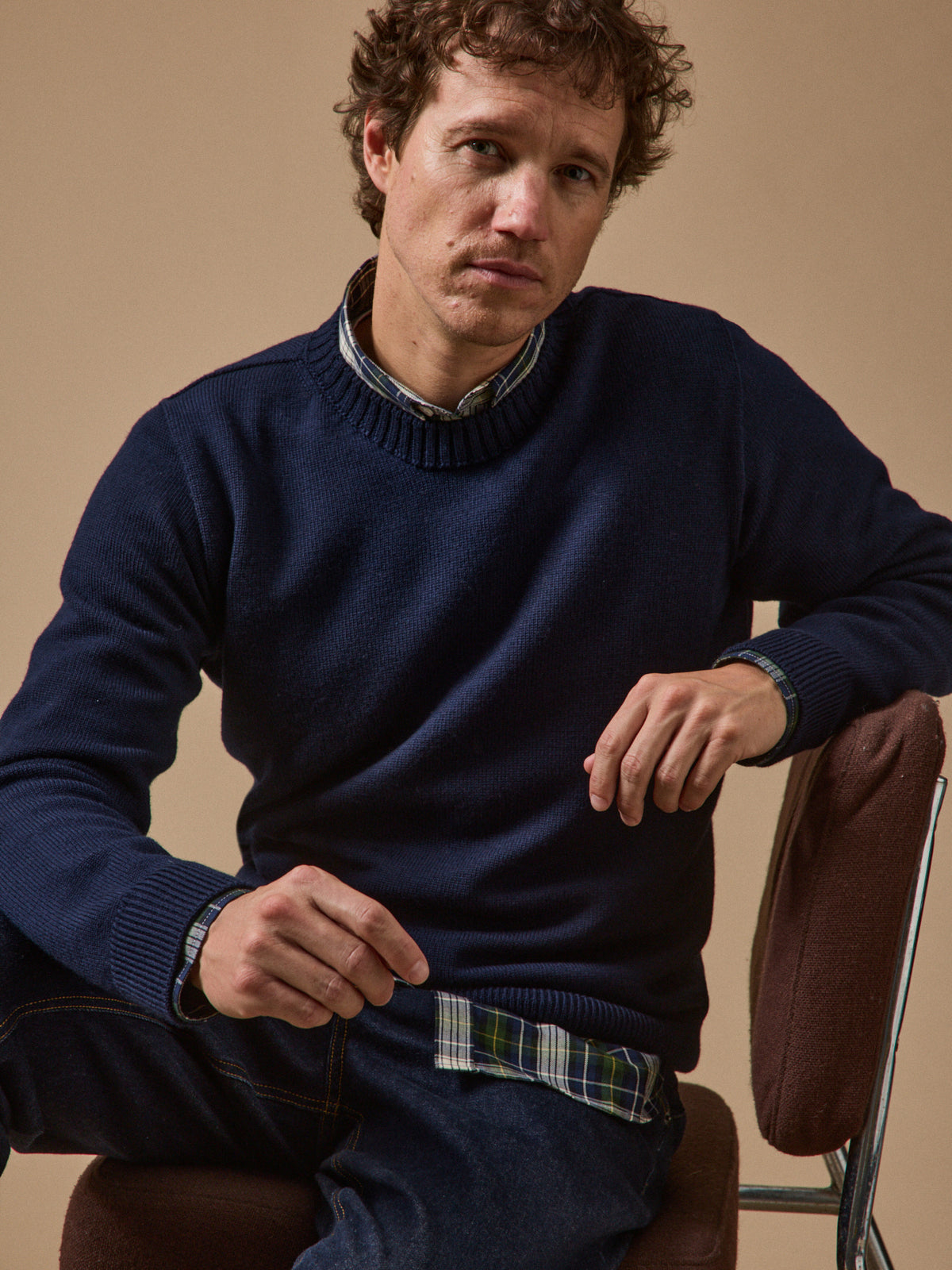 Pull laine mérinos Homme : Cyrillus X les 3 Tricoteurs