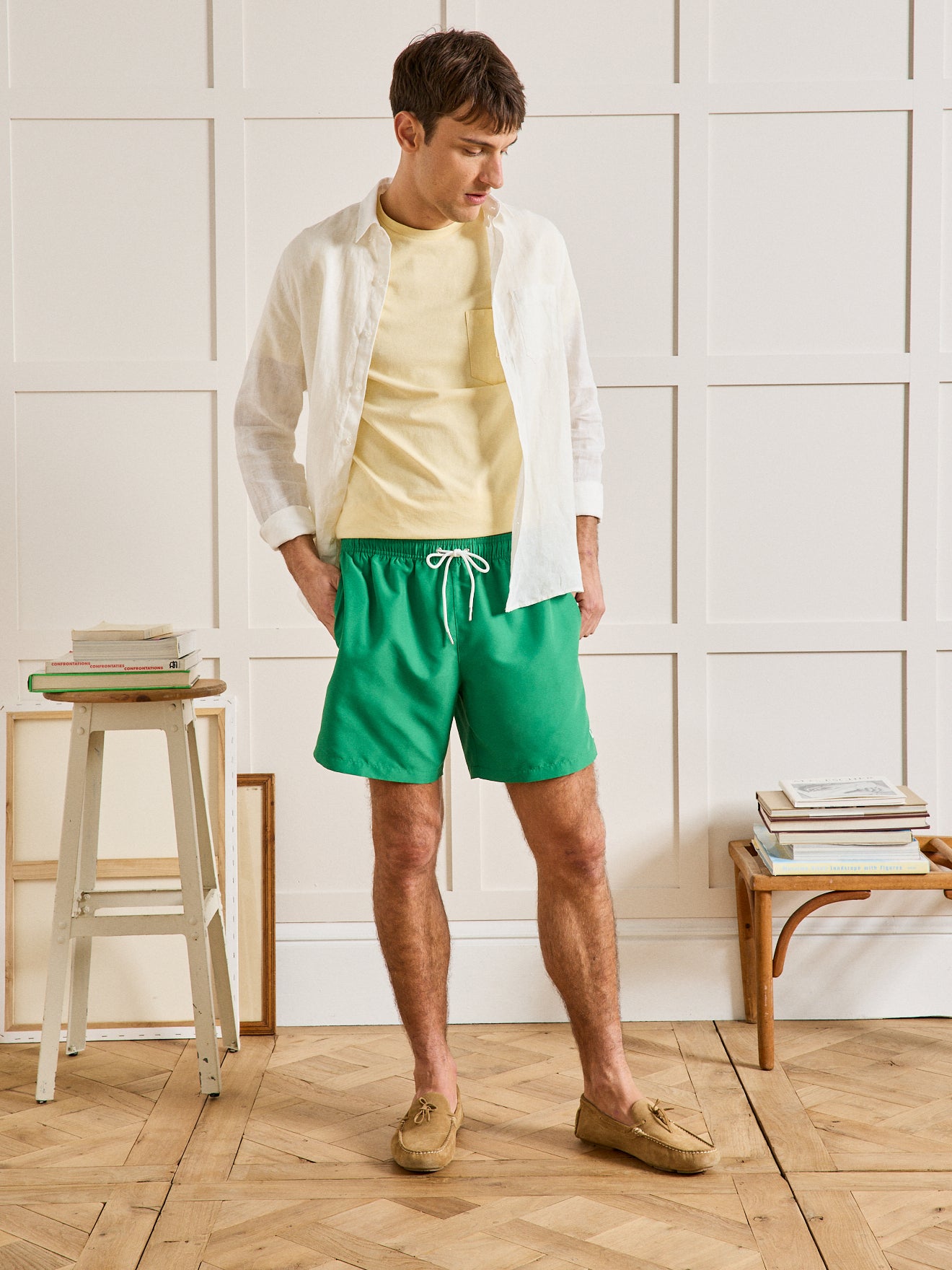 Short de bain polyester recyclé uni homme