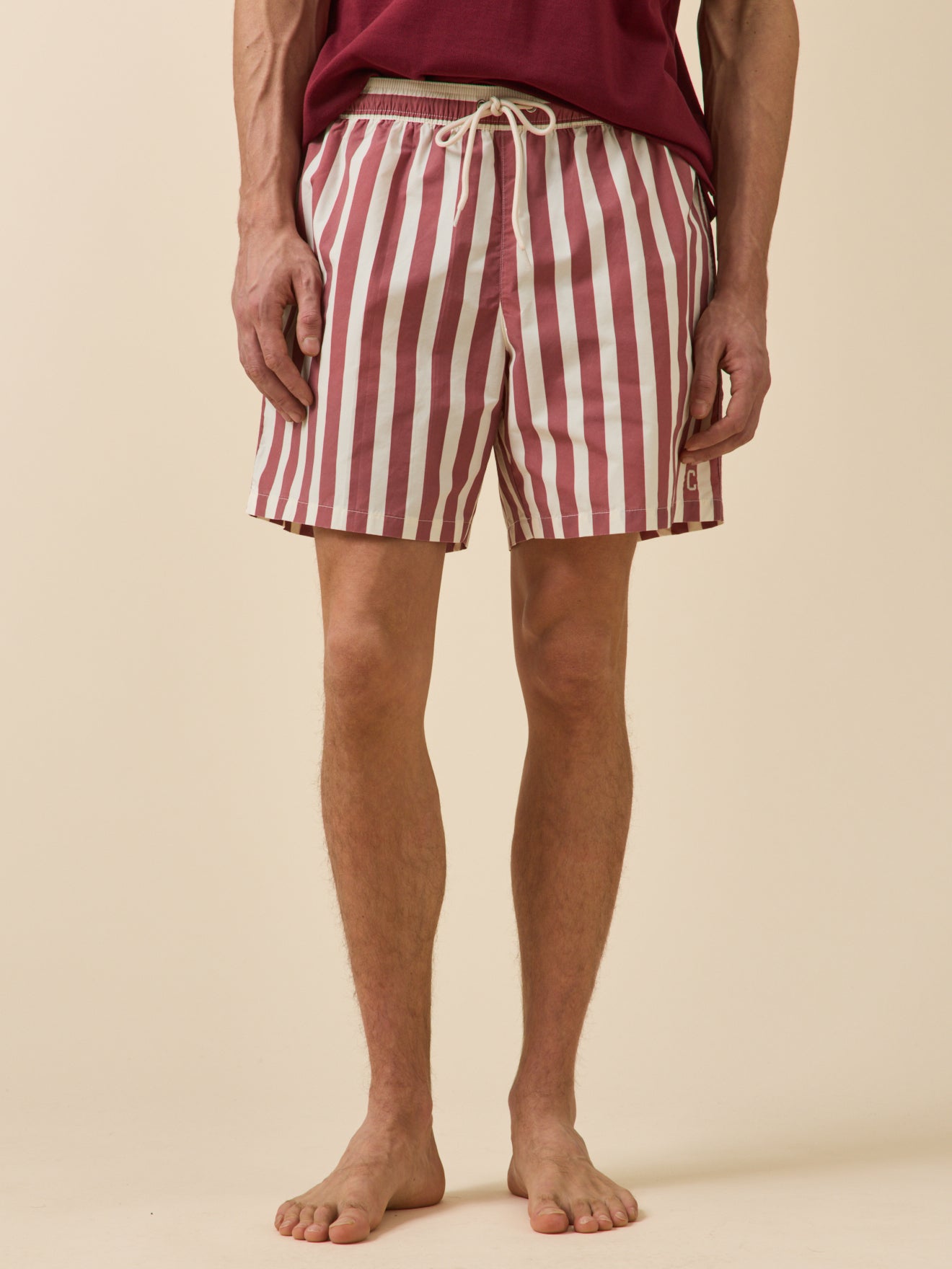 Short de bain rayé homme
