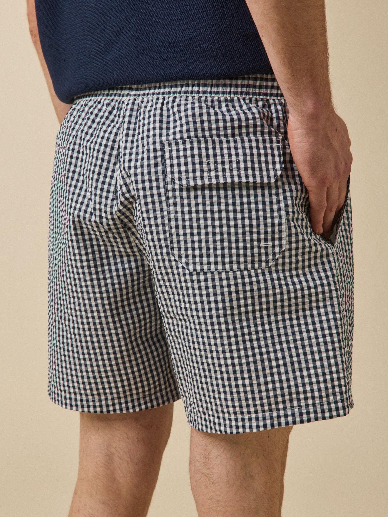 Short de bain seersucker vichy homme