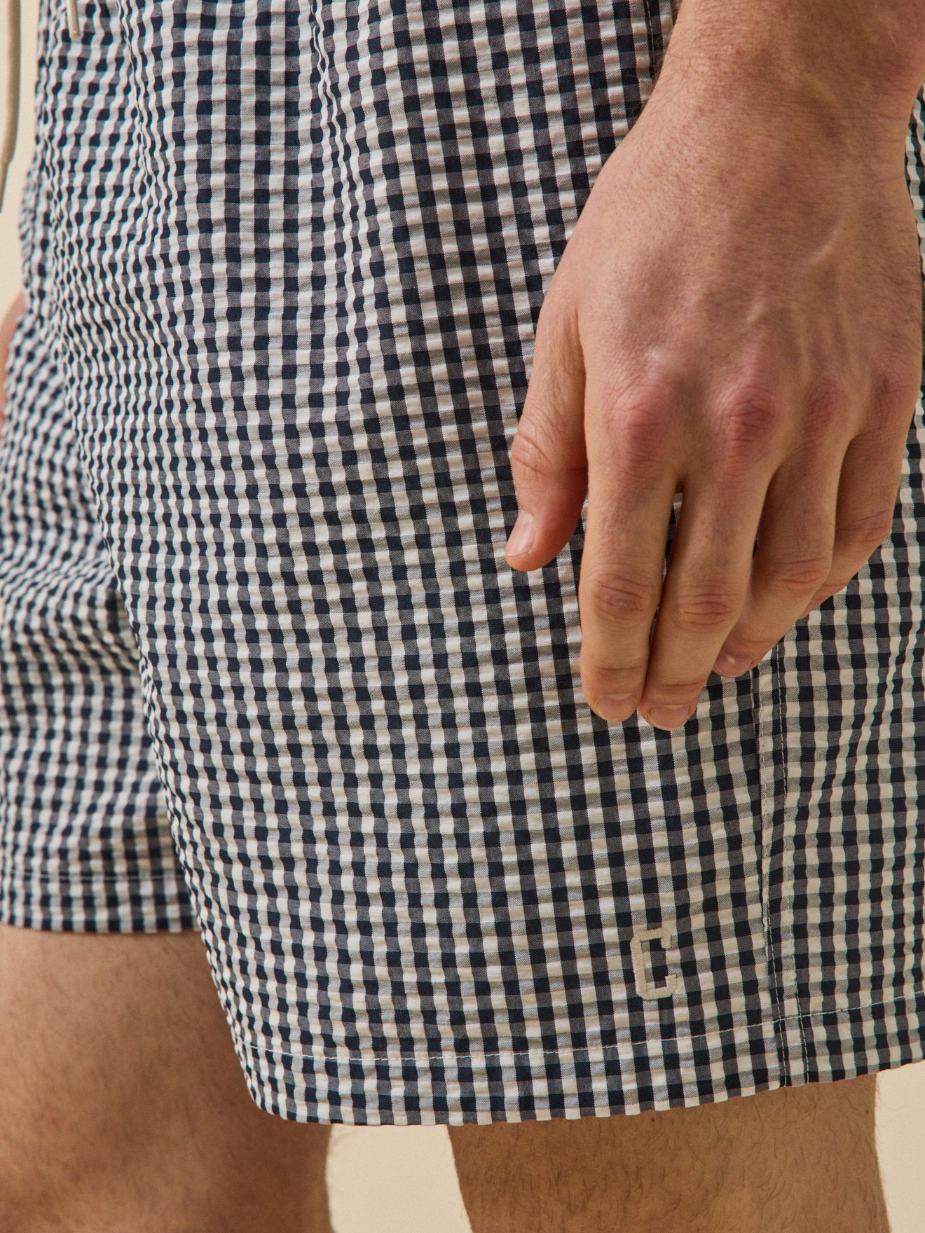 Short de bain seersucker vichy homme