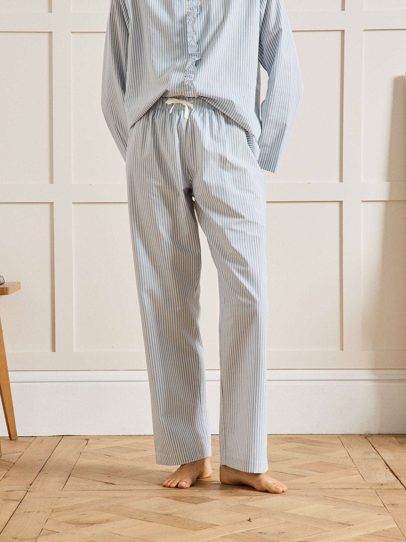 Pyjama rayé volanté femme