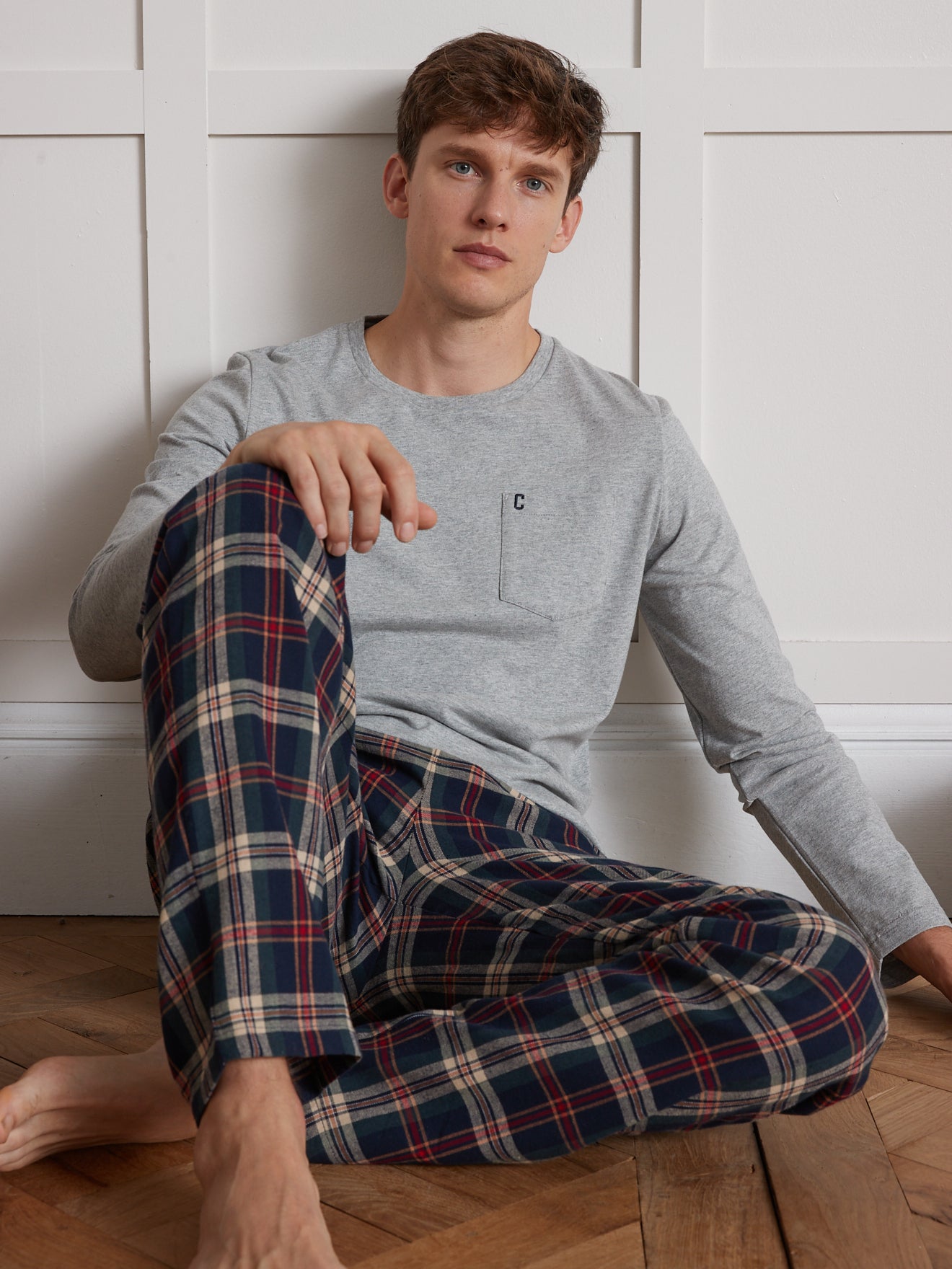 Pyjama bi-matière homme