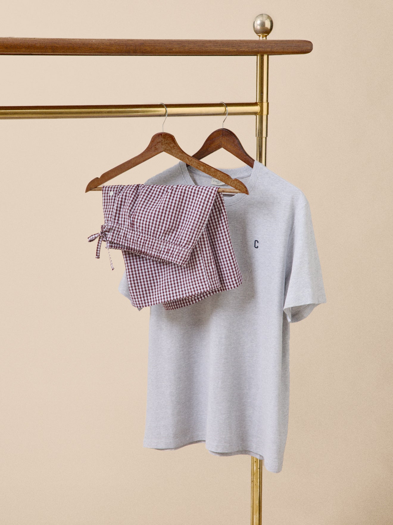 Pyjama short bi-matière homme