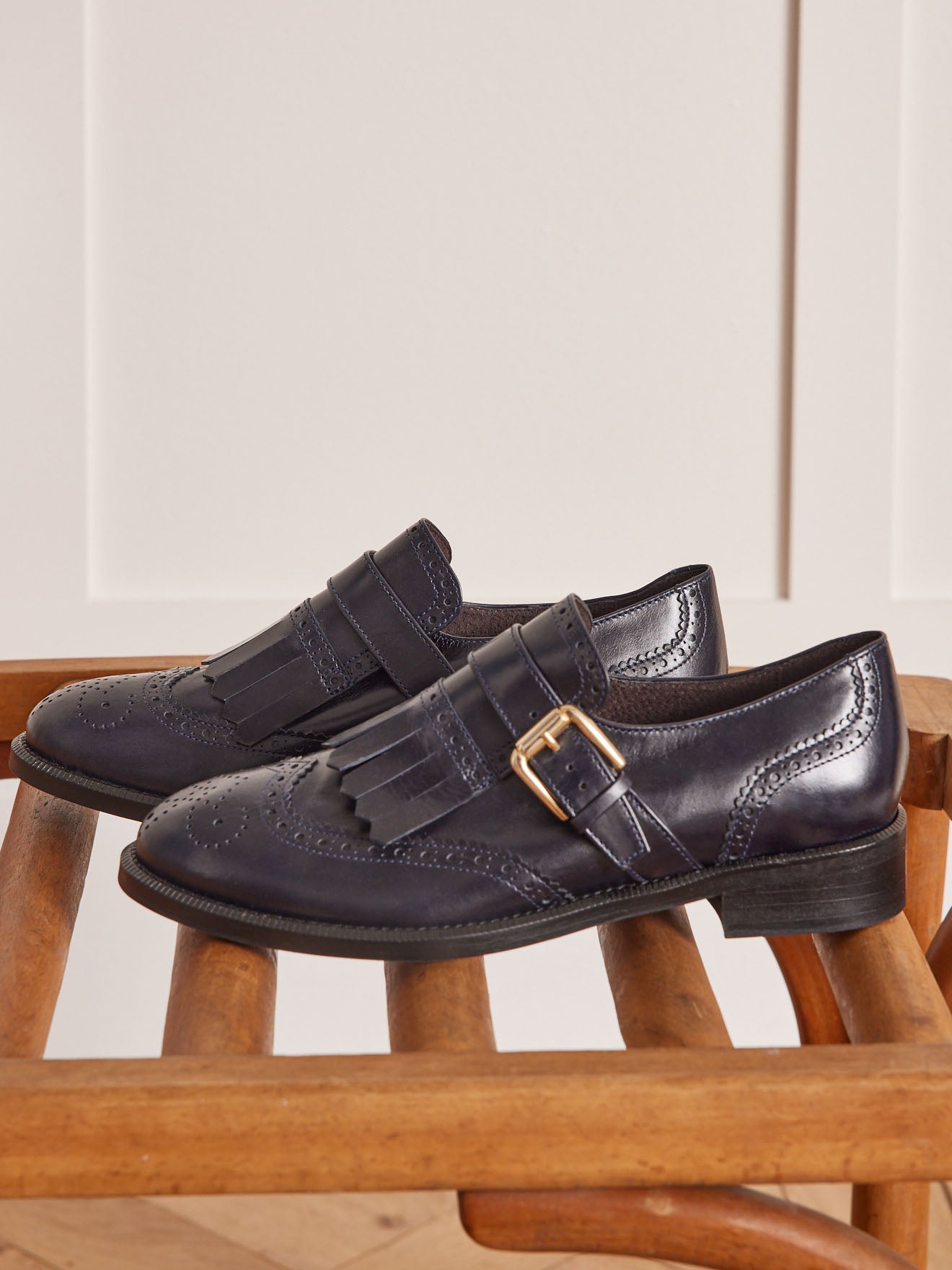 Derbies frangés cuir femme