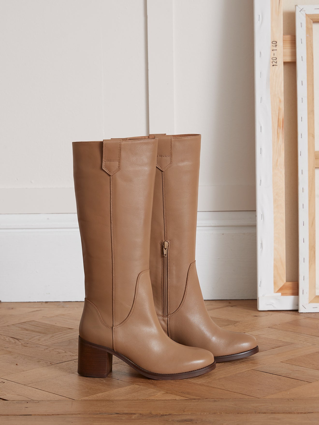 Bottes cuir à talon femme