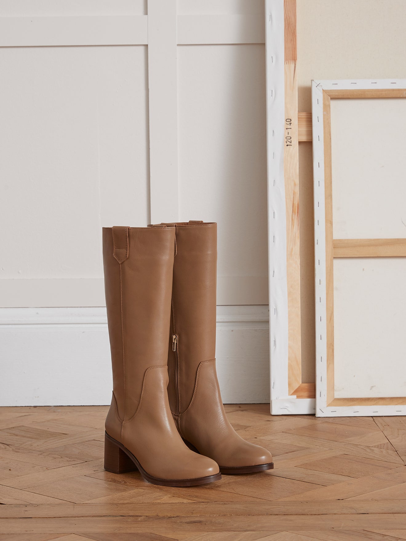 Bottes cuir à talon femme