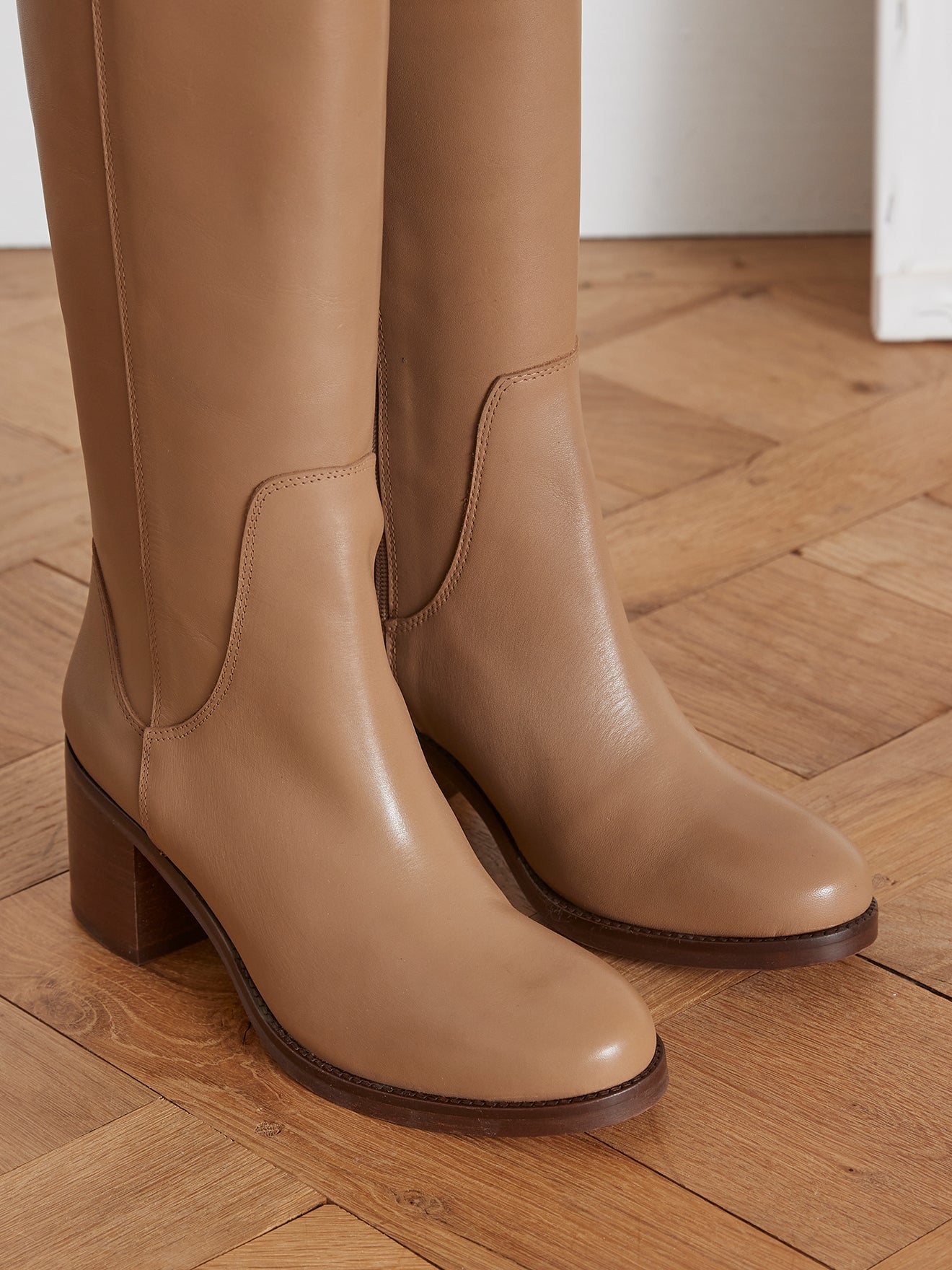 Bottes cuir à talon femme