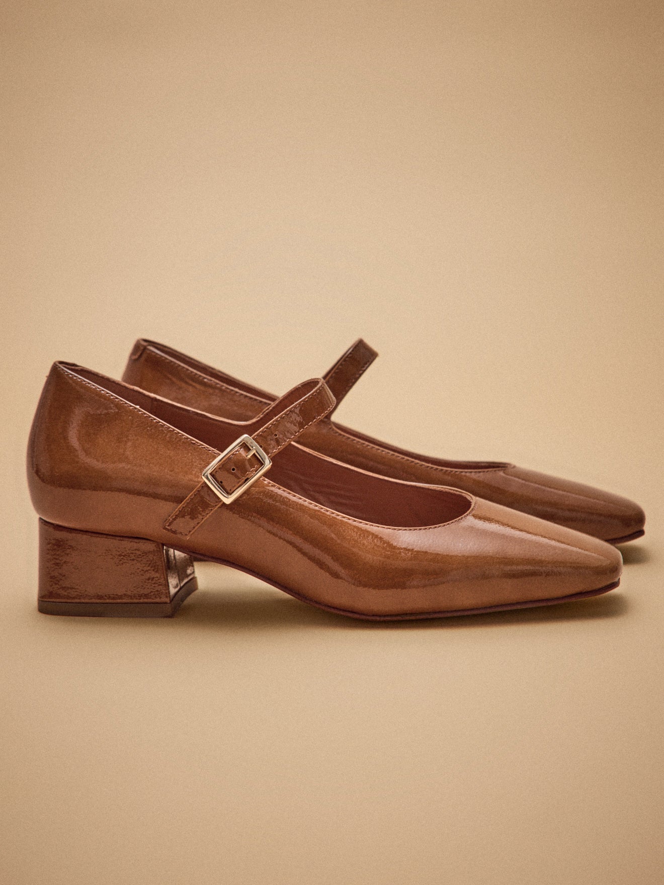 Salomés à talon cuir vernis femme