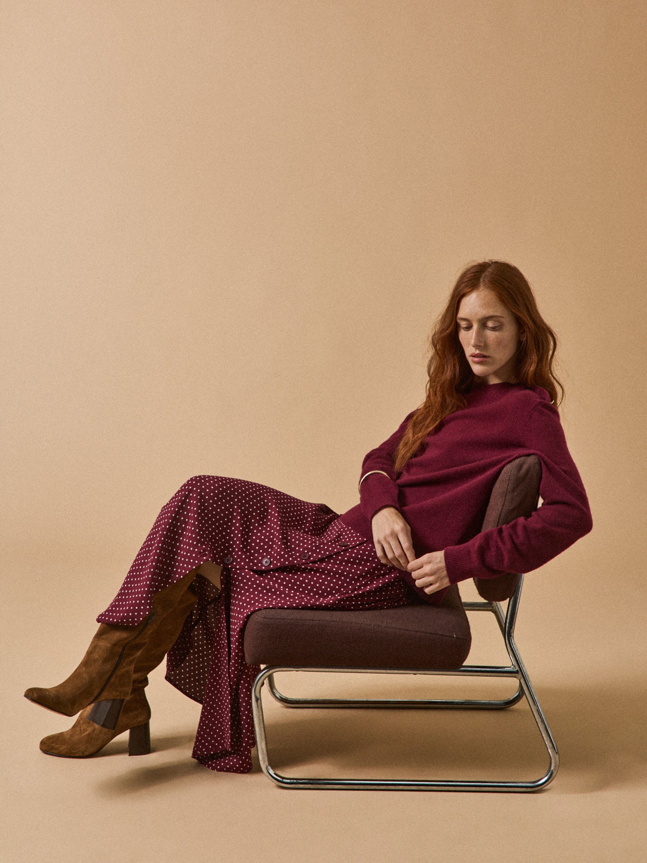 Bottes à talon cuir velouté femme