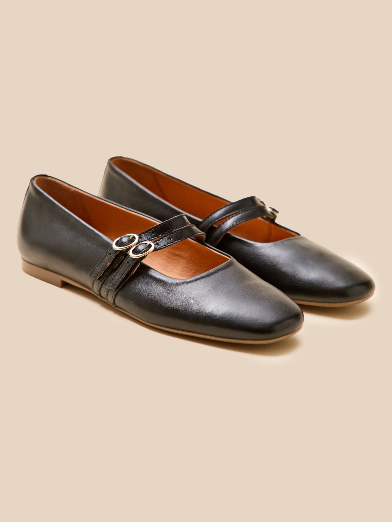 Ballerines 2 brides cuir femme