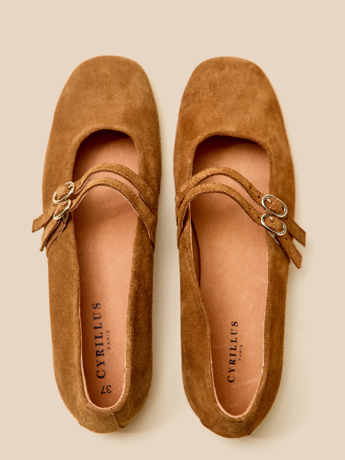 Ballerines 2 brides cuir femme