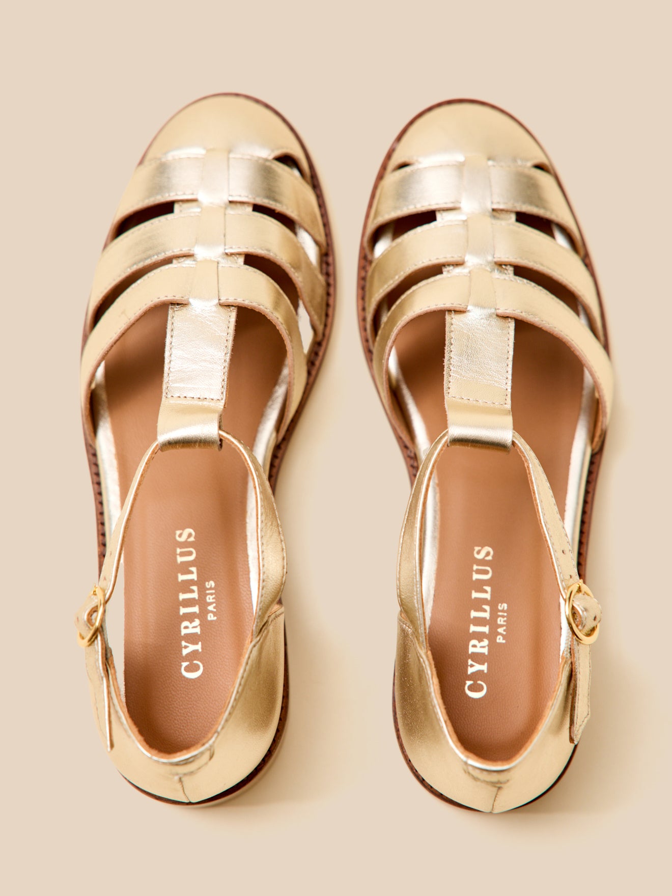 Sandales à talon style pêcheur cuir femme