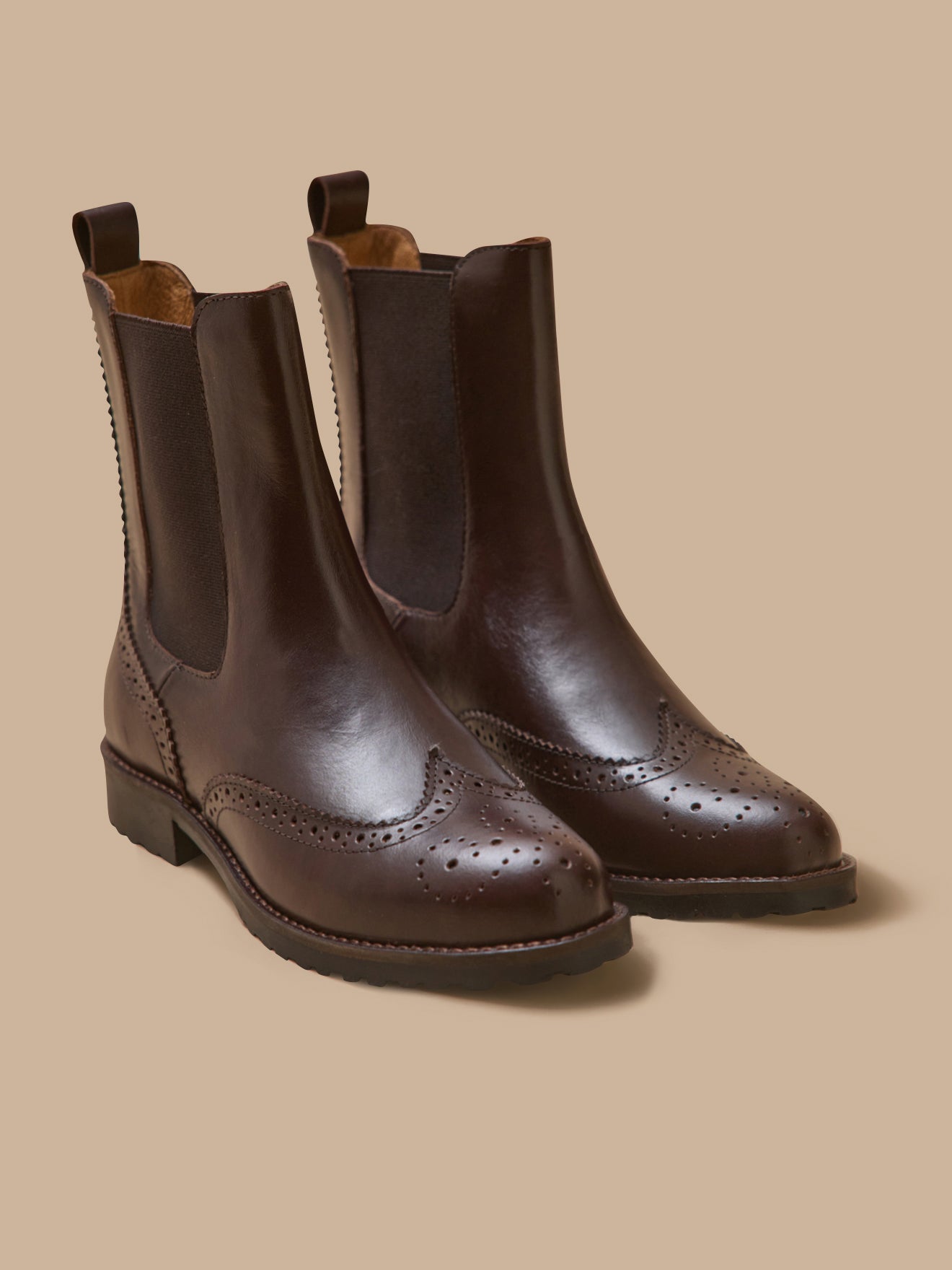 Boots chelsea cuir bout fleuri femme