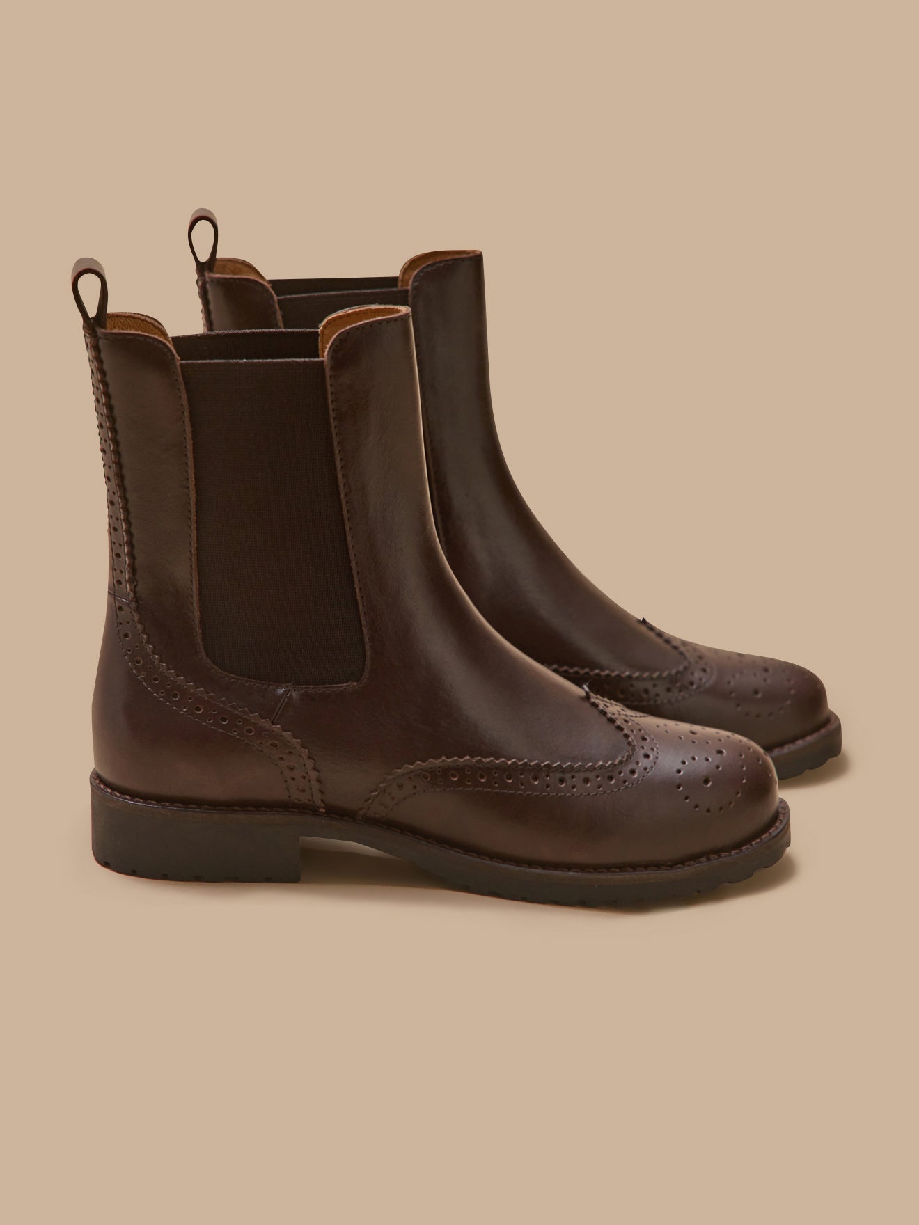 Boots chelsea cuir bout fleuri femme