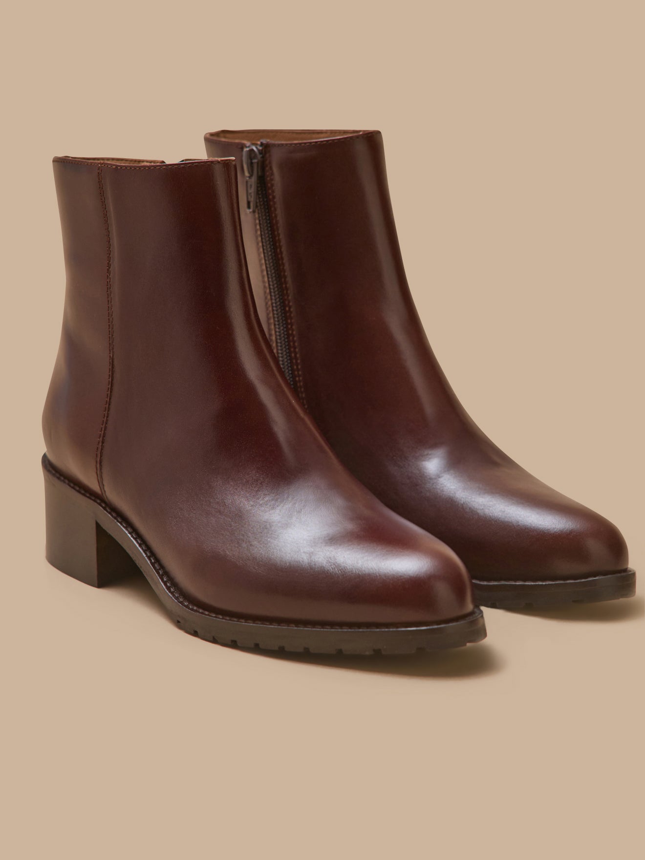 Boots à talon cuir femme