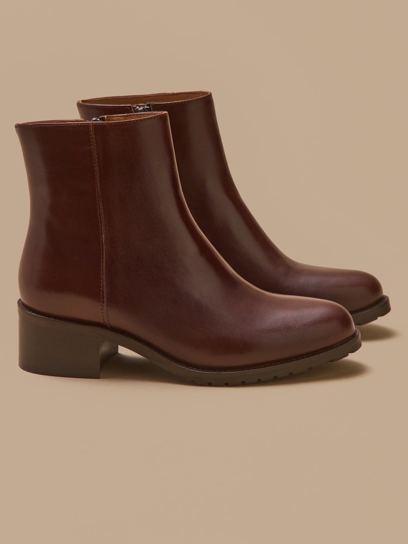 Boots à talon cuir femme