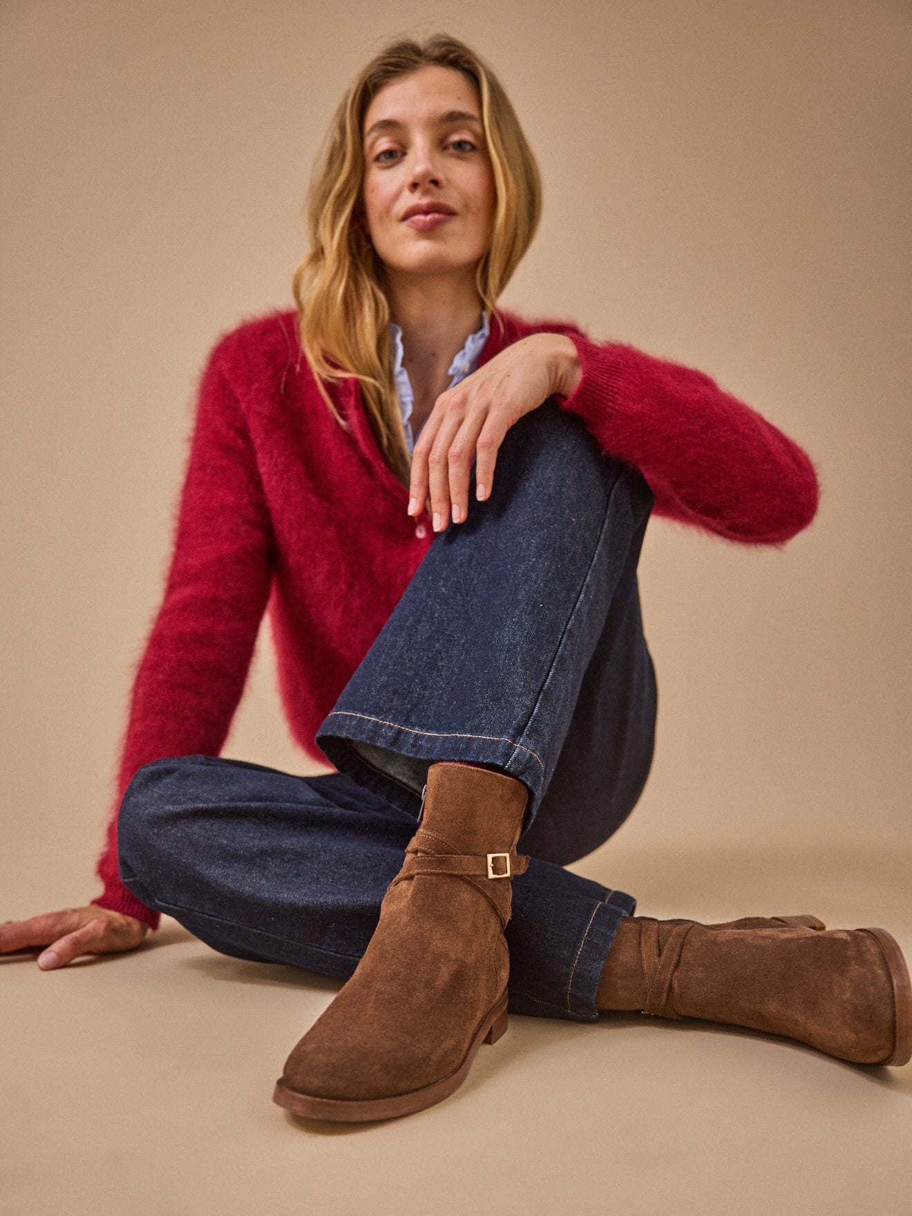 Boots cuir femme