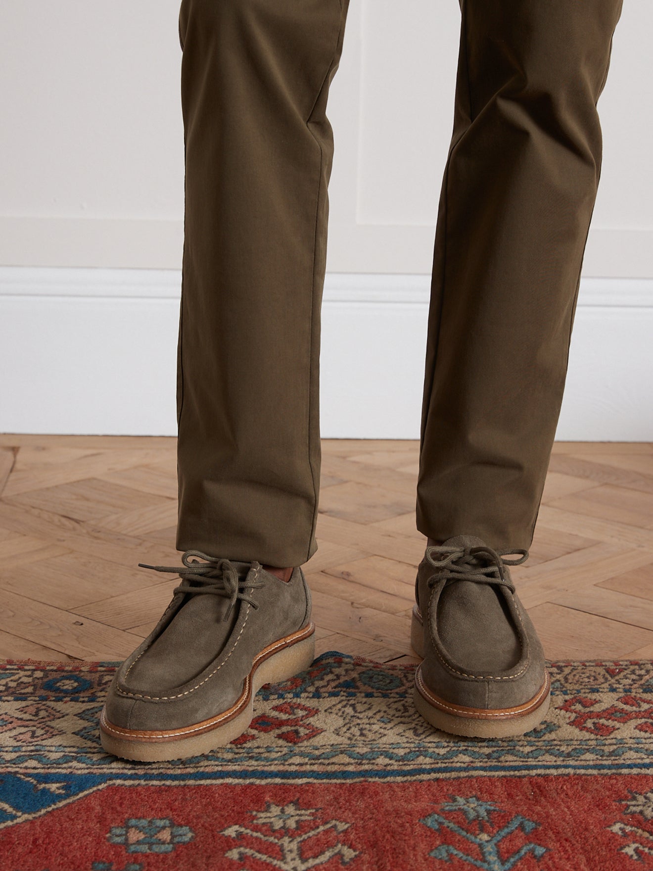 Derbies lacets croûte de cuir homme