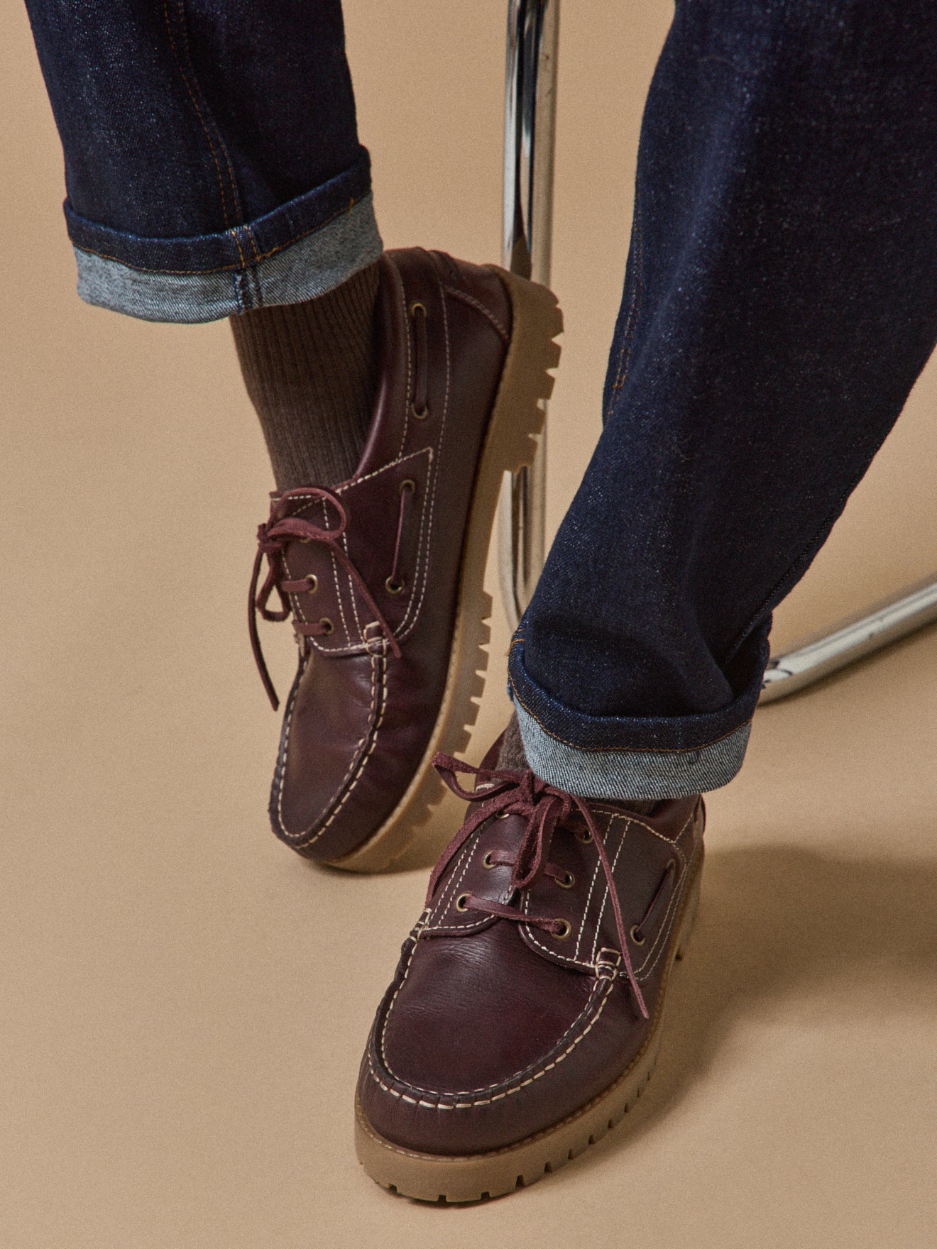 Chaussures bateau cuir homme