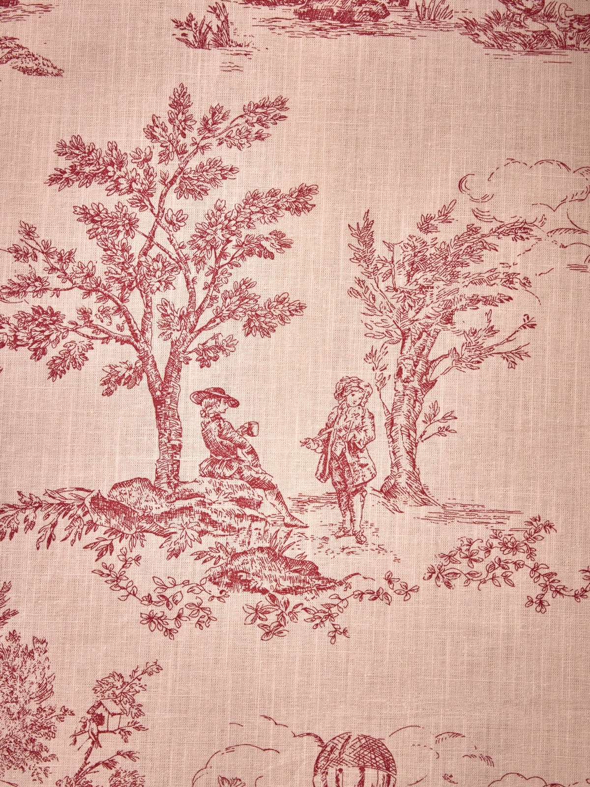 Nappe esprit toile de Jouy en coton tramé