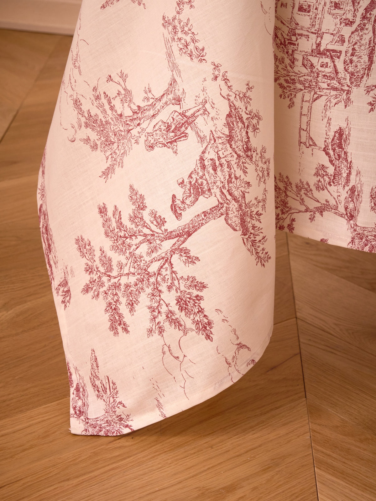 Nappe esprit toile de Jouy en coton tramé