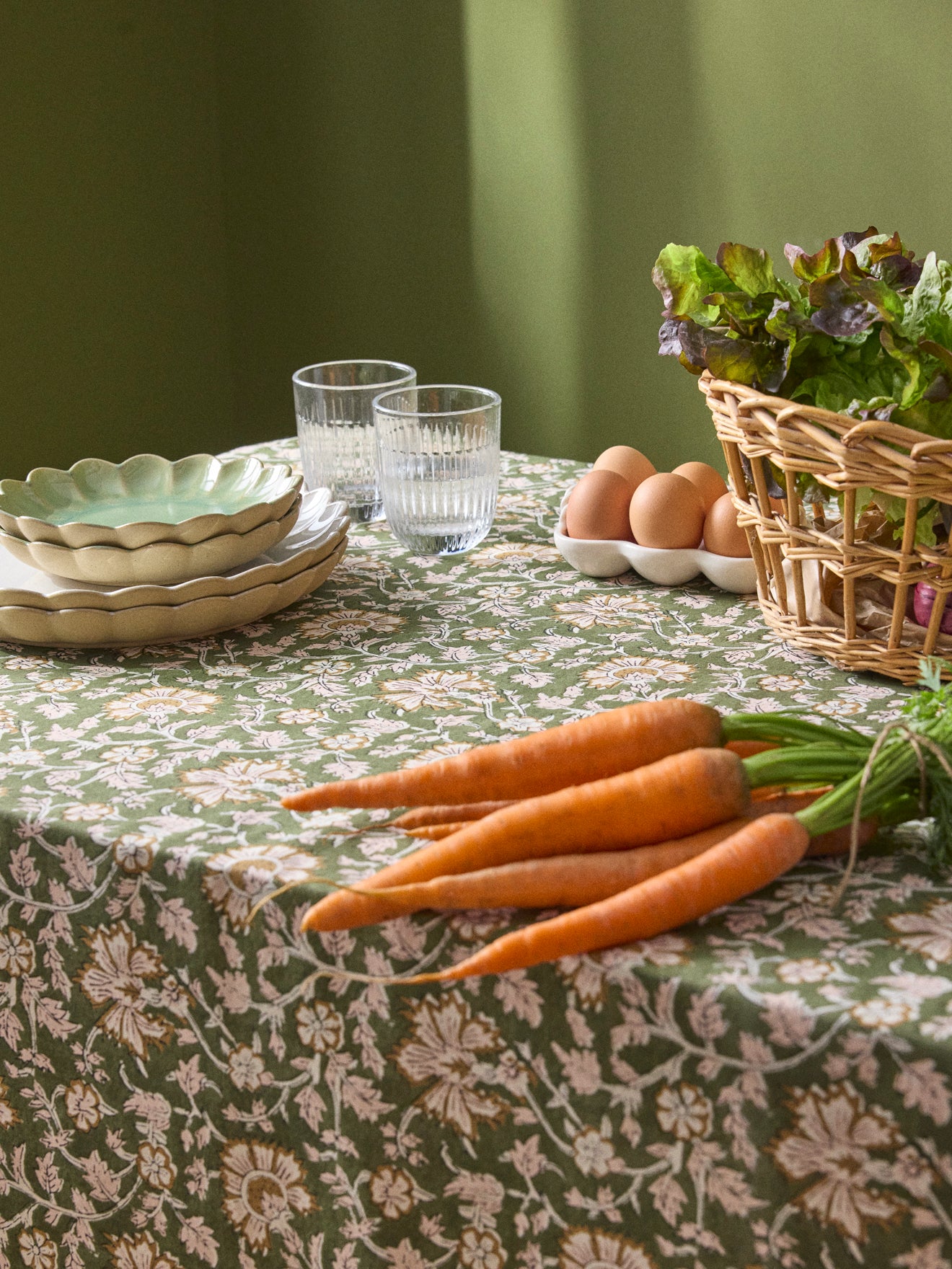 Nappe en coton fleuri indien