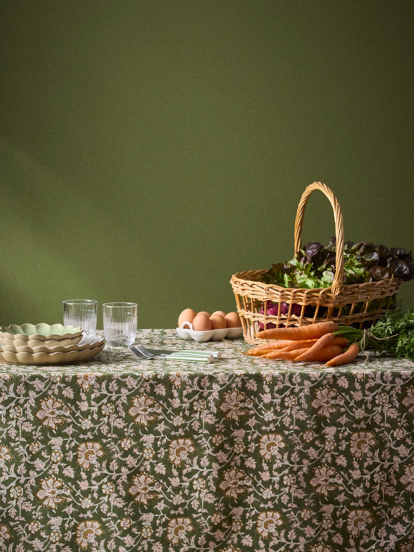 Nappe en coton fleuri indien